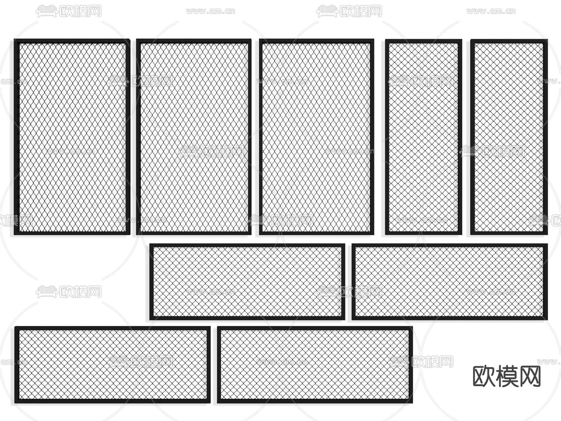 工业风铁丝网 铁丝网护栏su模型下载（渲染图1）