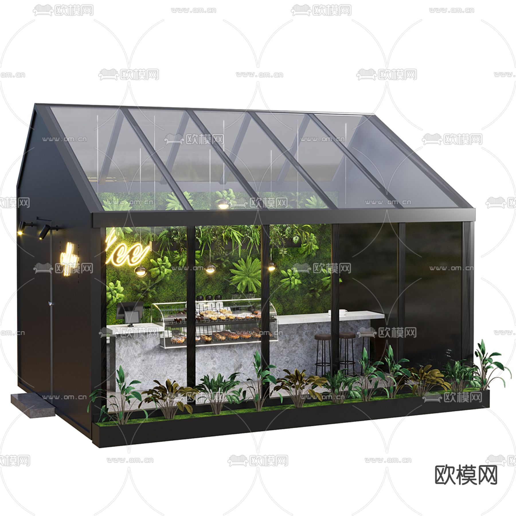 咖啡店 阳光房3d模型下载