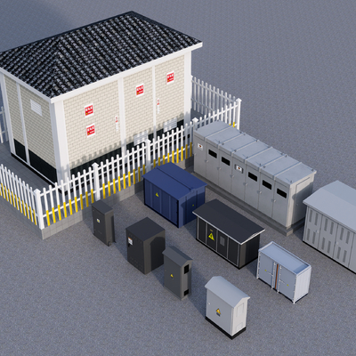  配电箱 配电房 配电室su模型 