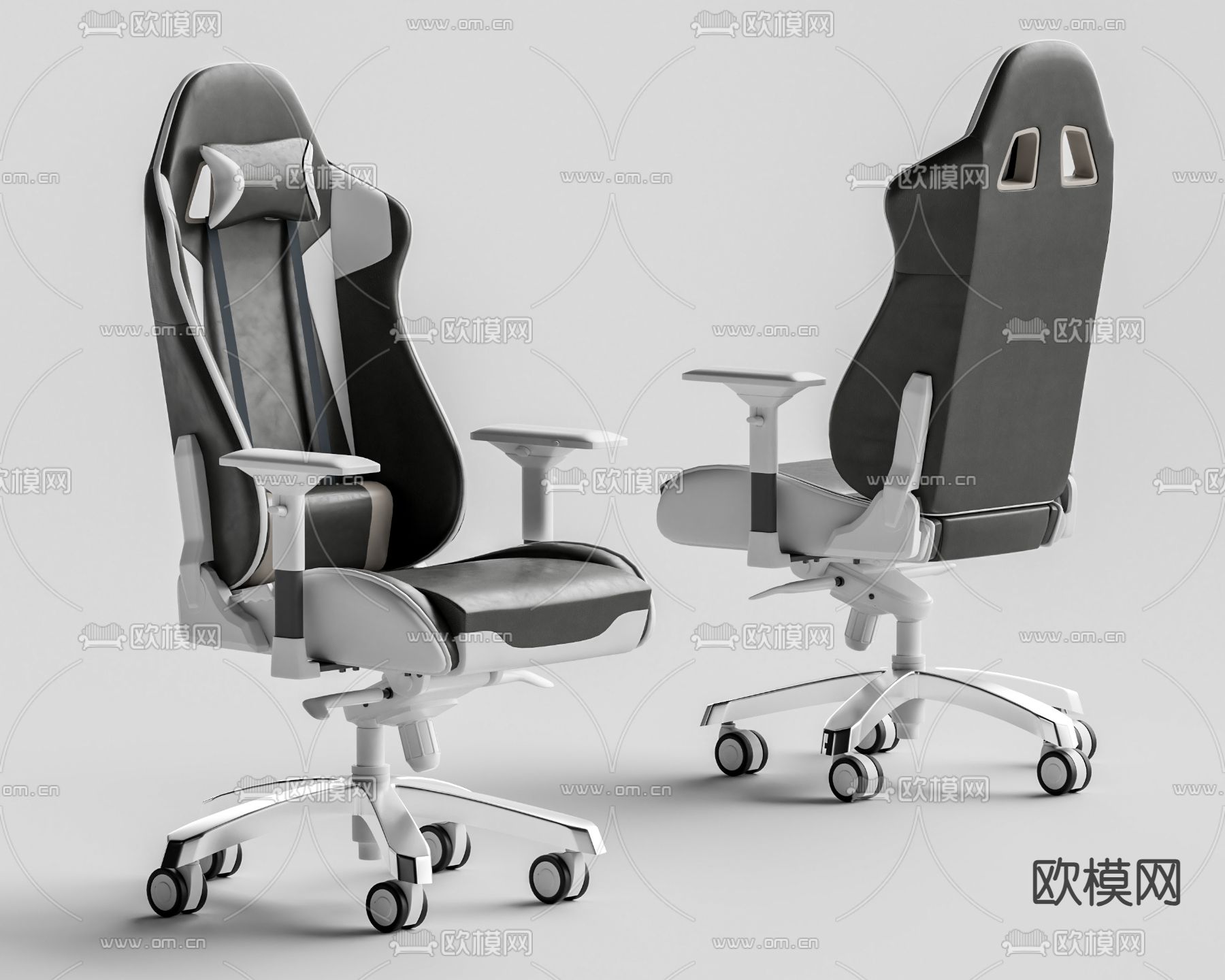 现代电竞椅 办公椅 转椅su模型