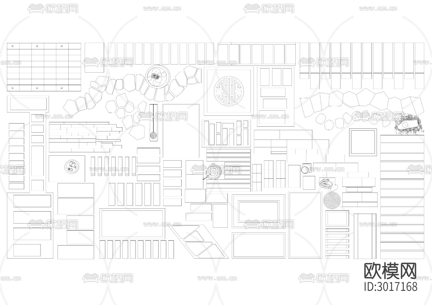 汀步路cad图库下载（渲染图4）