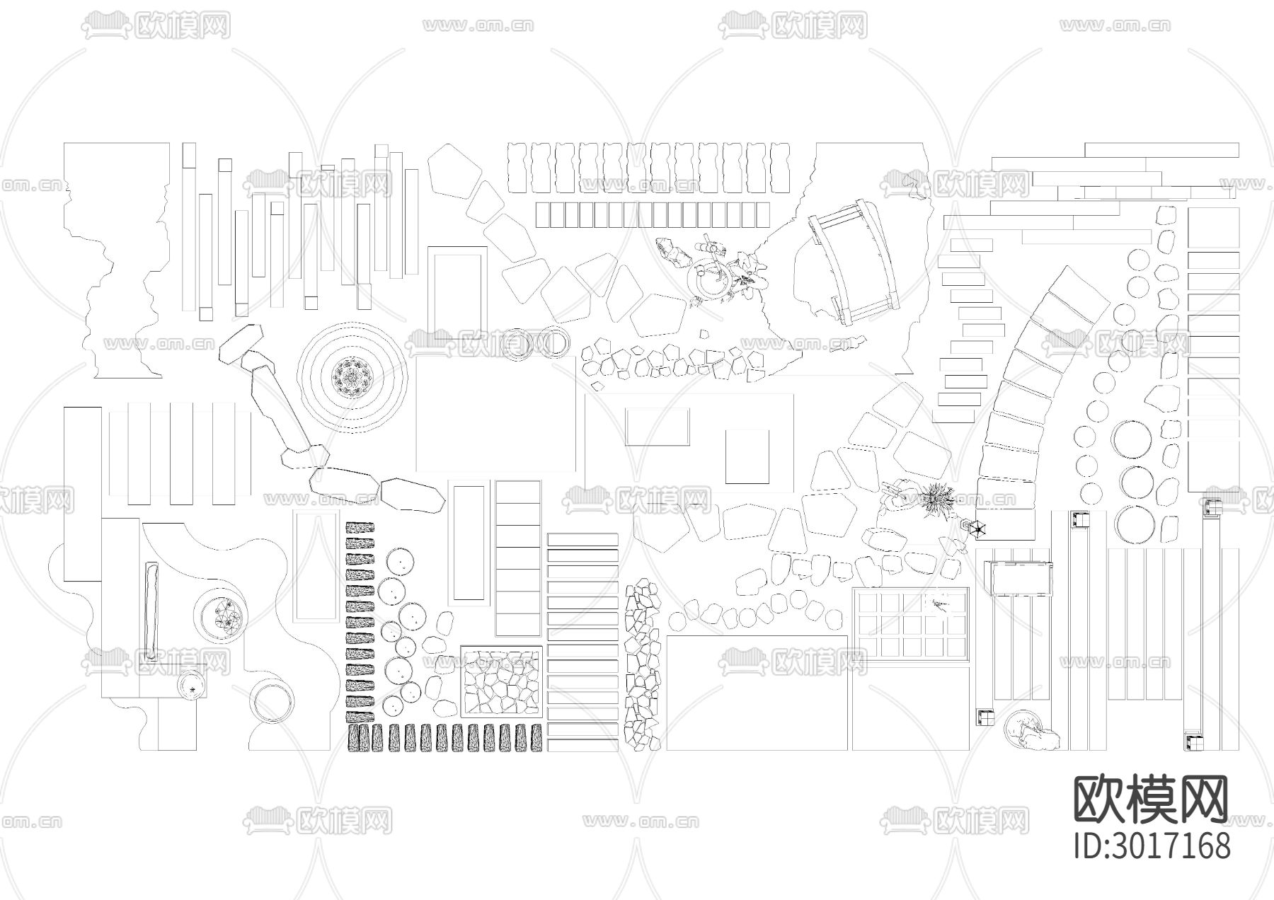 汀步路cad图库下载（渲染图3）