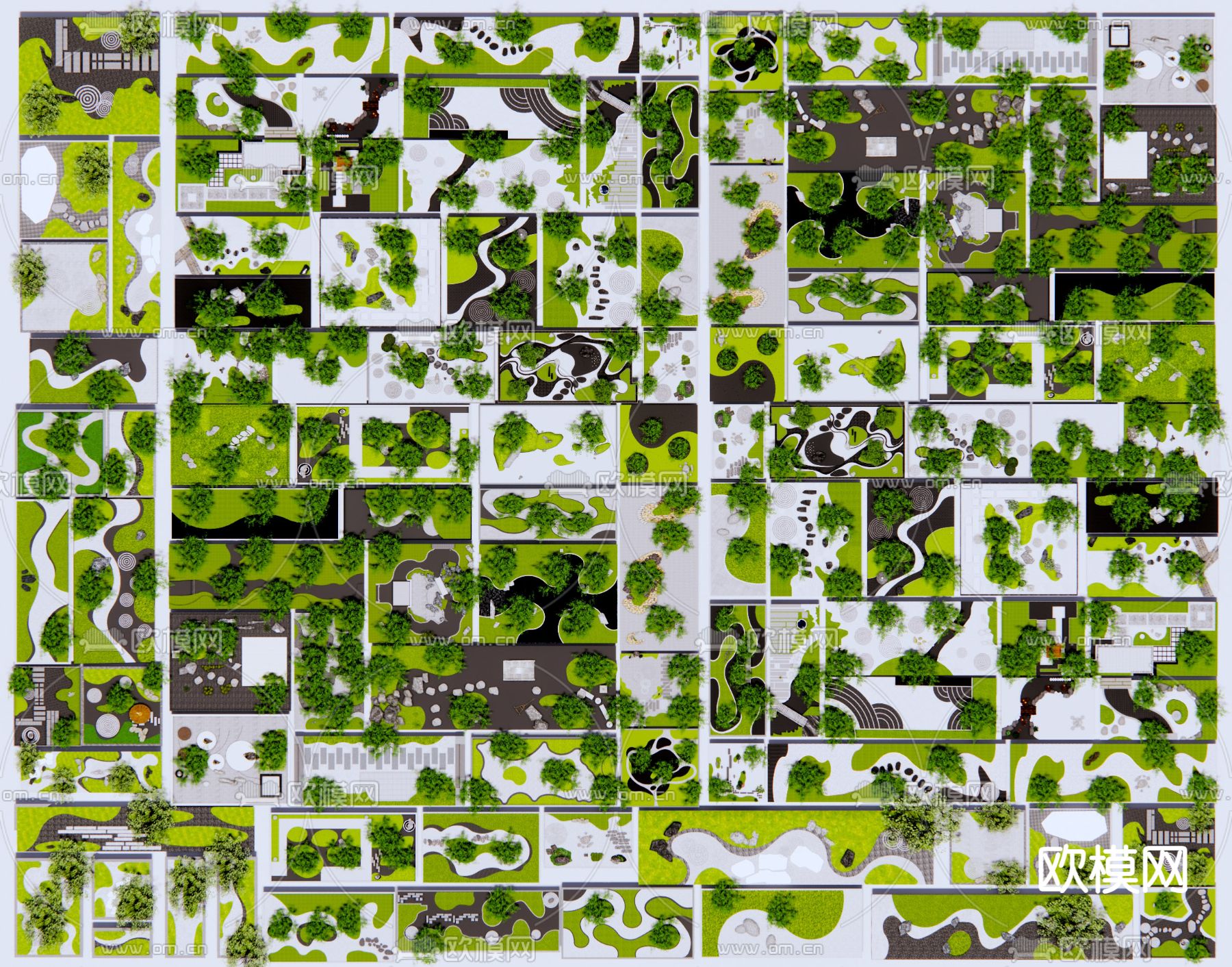 枯山水小品 微地形 绿岛3d模型下载