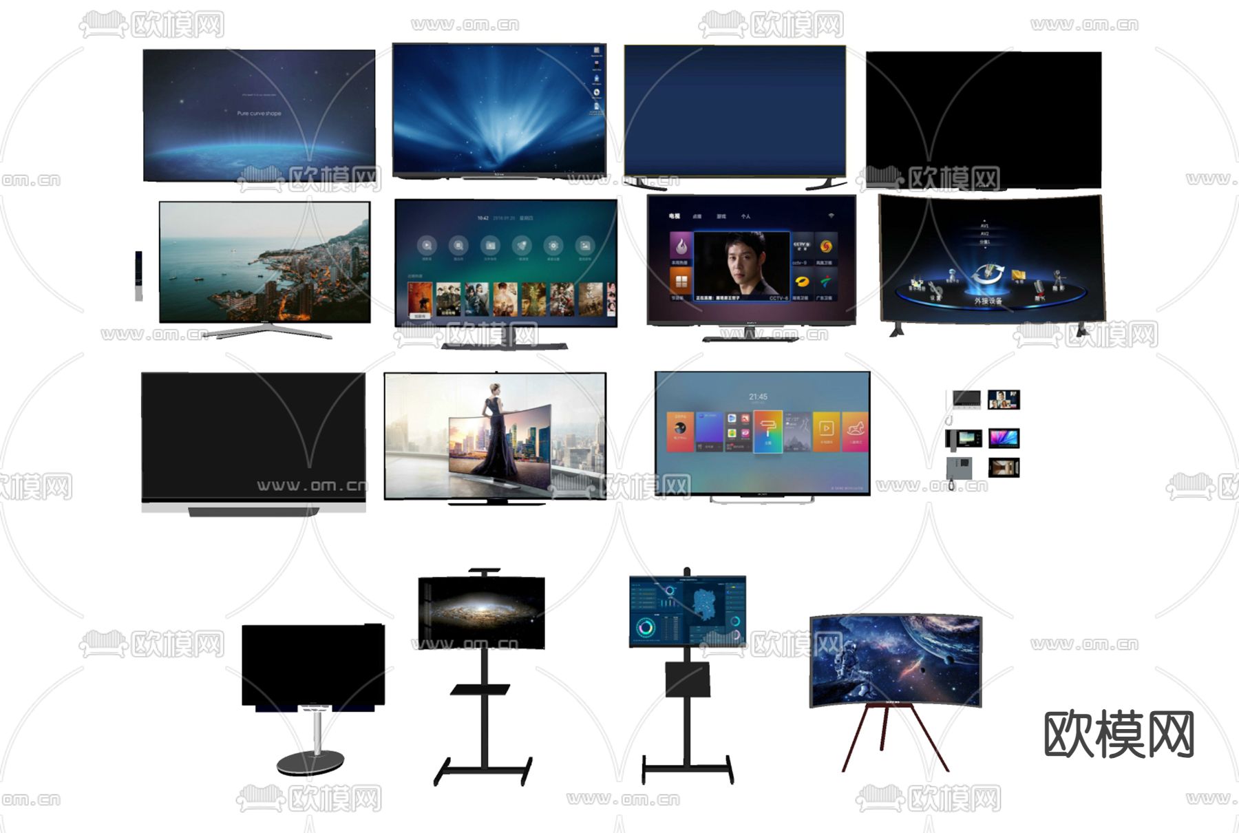 电视机su模型下载（渲染图1）