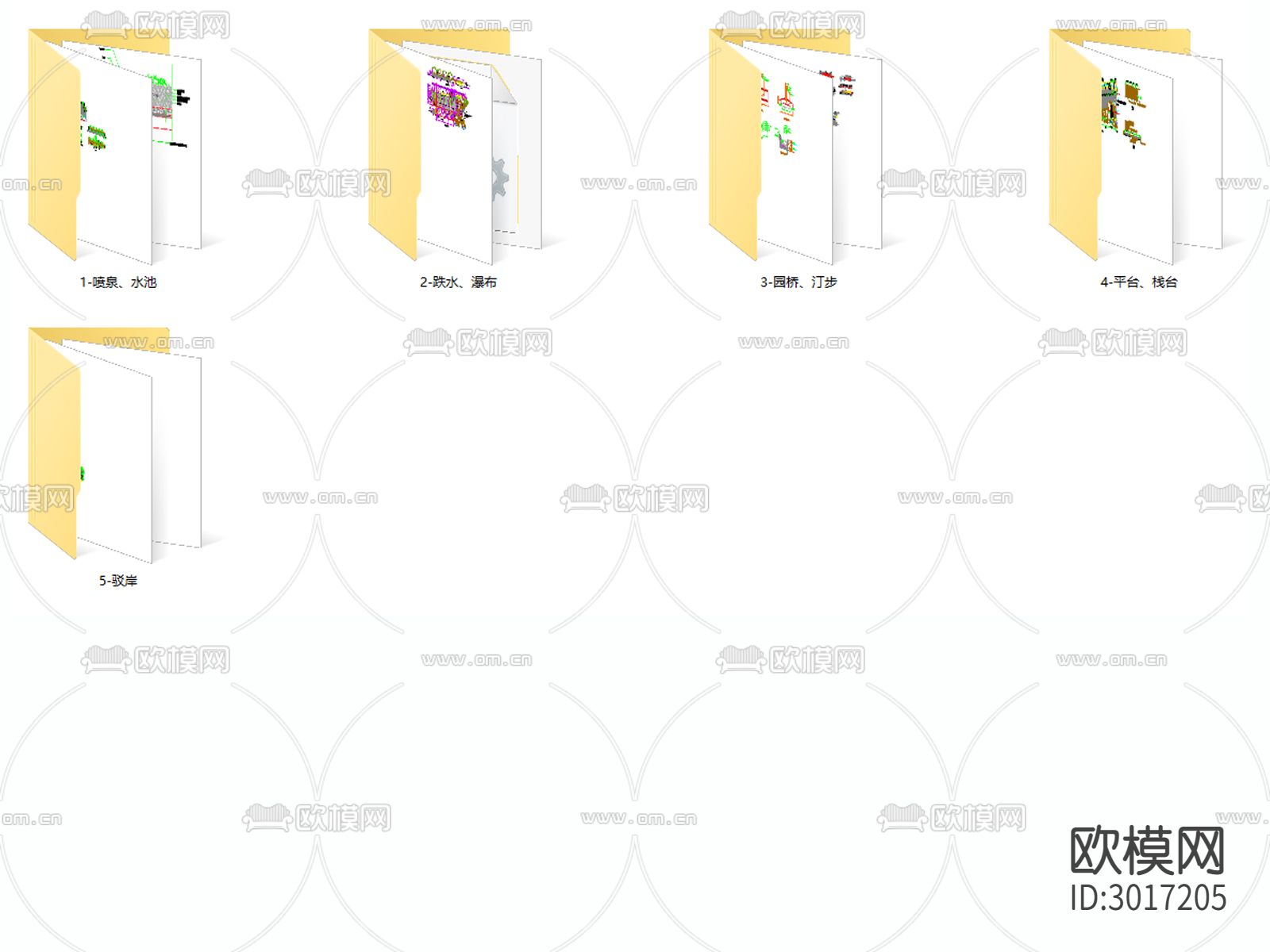 园林 景观 水景 喷泉 水池 跌水 瀑布 汀步 桥 驳岸cad大样图下载（渲染图10）