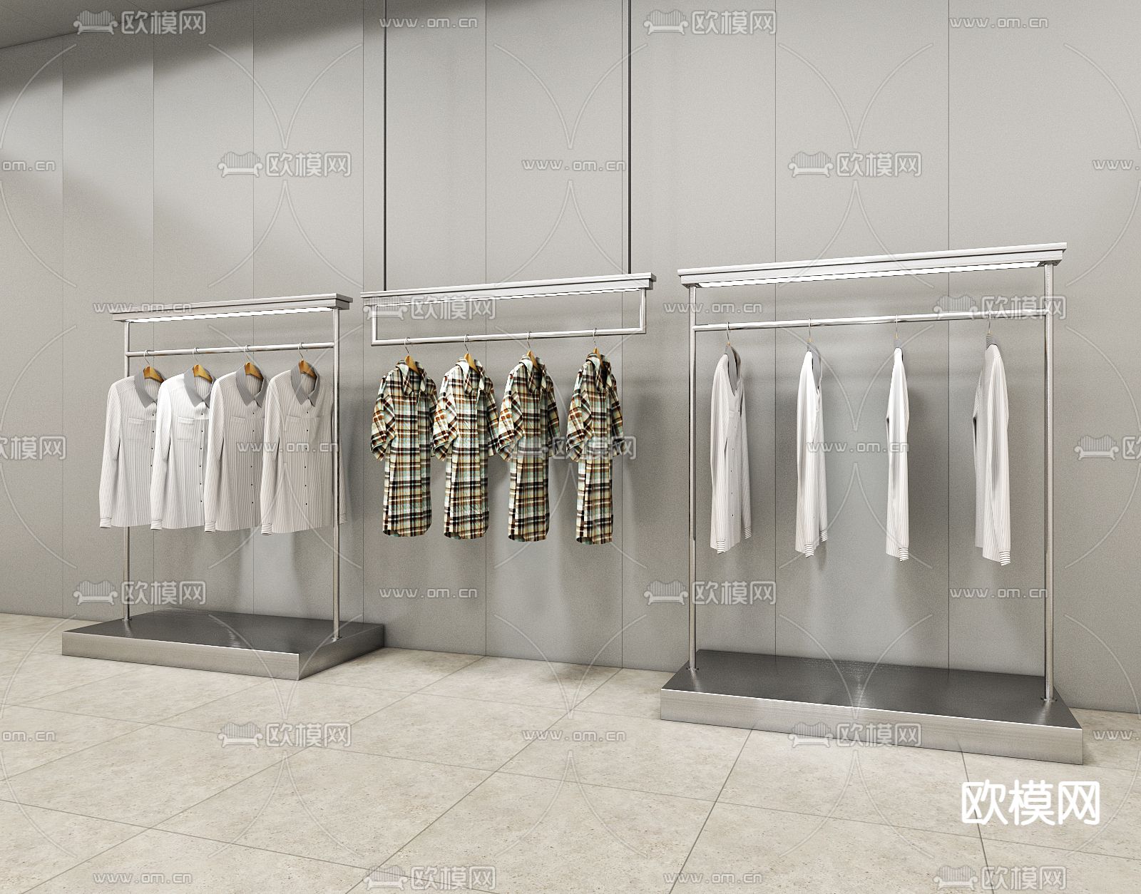 挂衣架 衬衫 服装店展示架3d模型下载