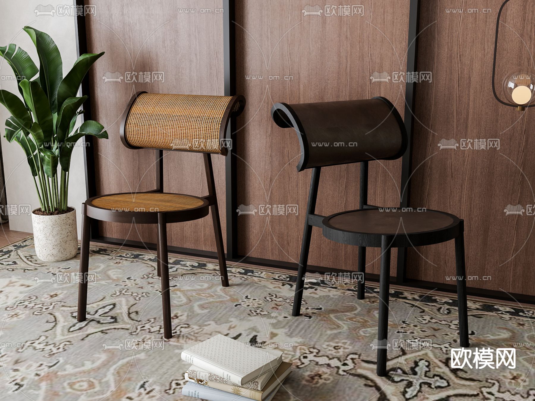 北欧椅子 餐椅3d模型下载