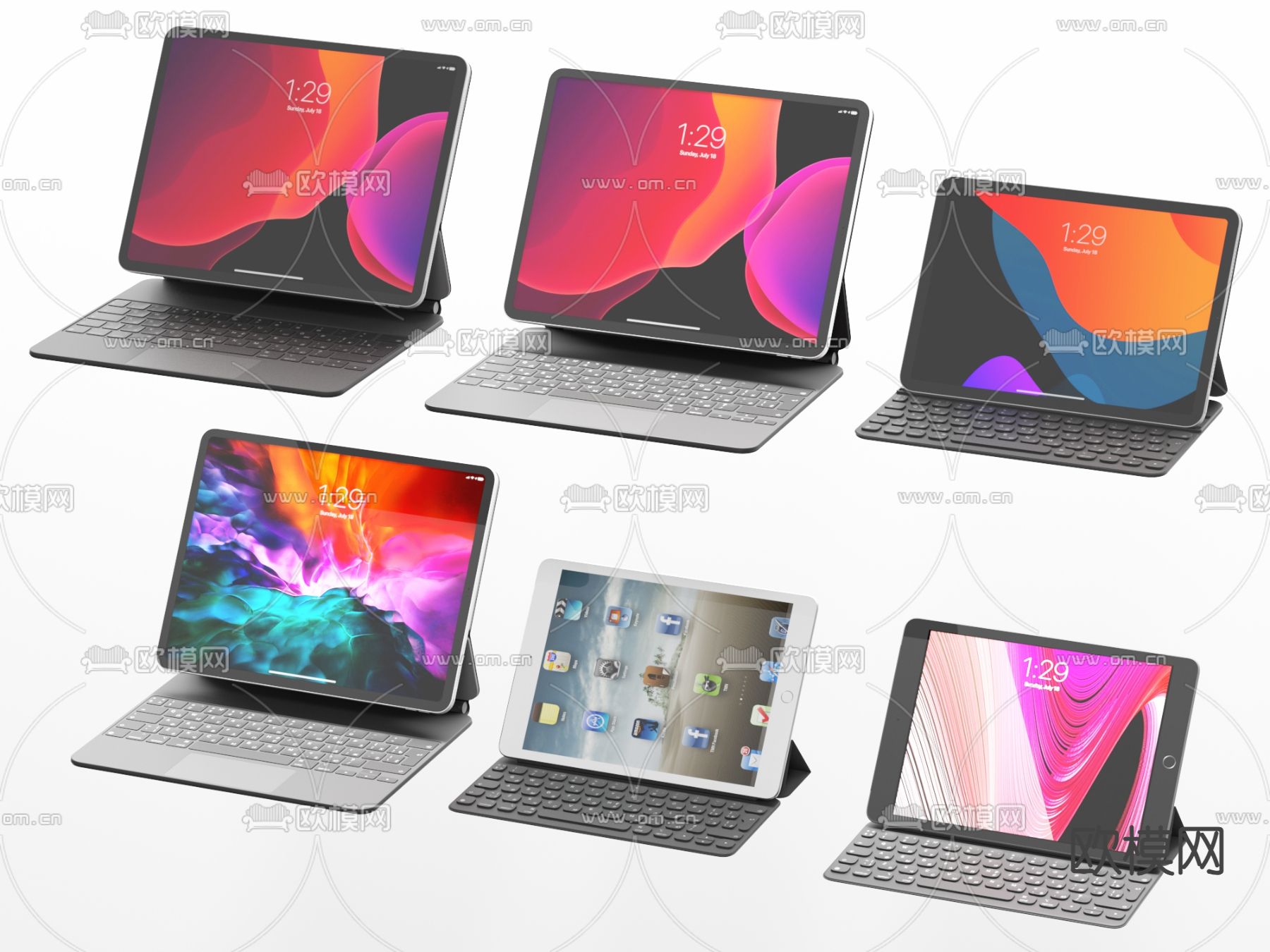 ipad 平板 笔记本电脑3d模型下载