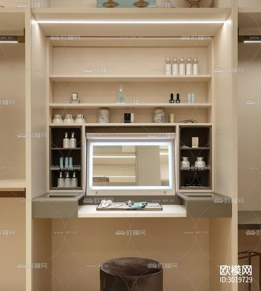 現(xiàn)代衣帽間詳細(xì)深化圖圖紙 現(xiàn)代衣帽間cad施工圖下載(渲染圖9)