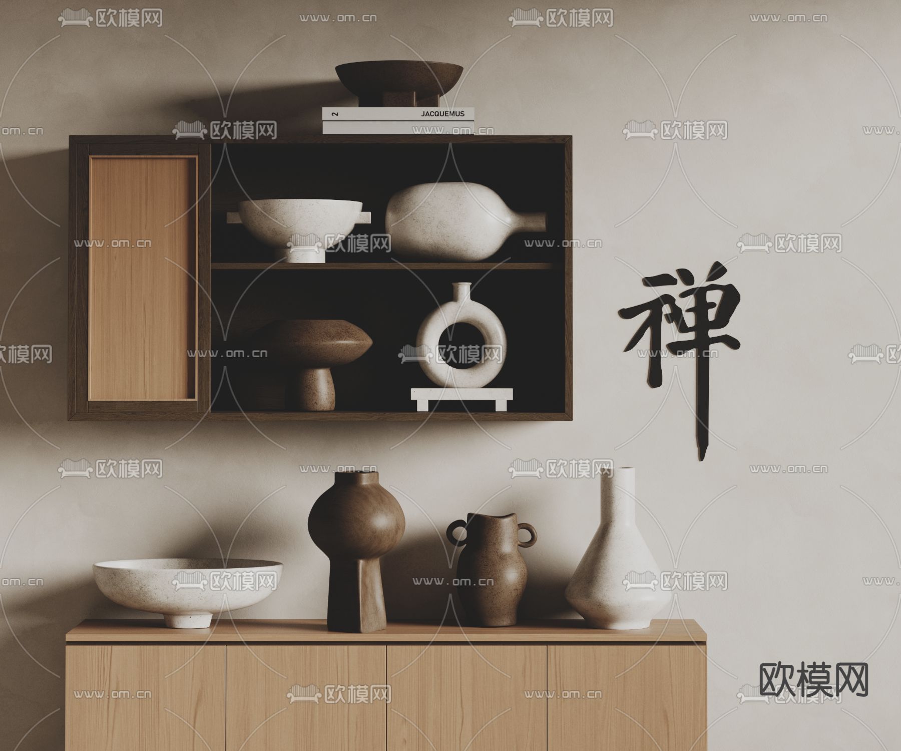 侘寂风土陶罐 坛子 器皿 装饰品3d模型下载