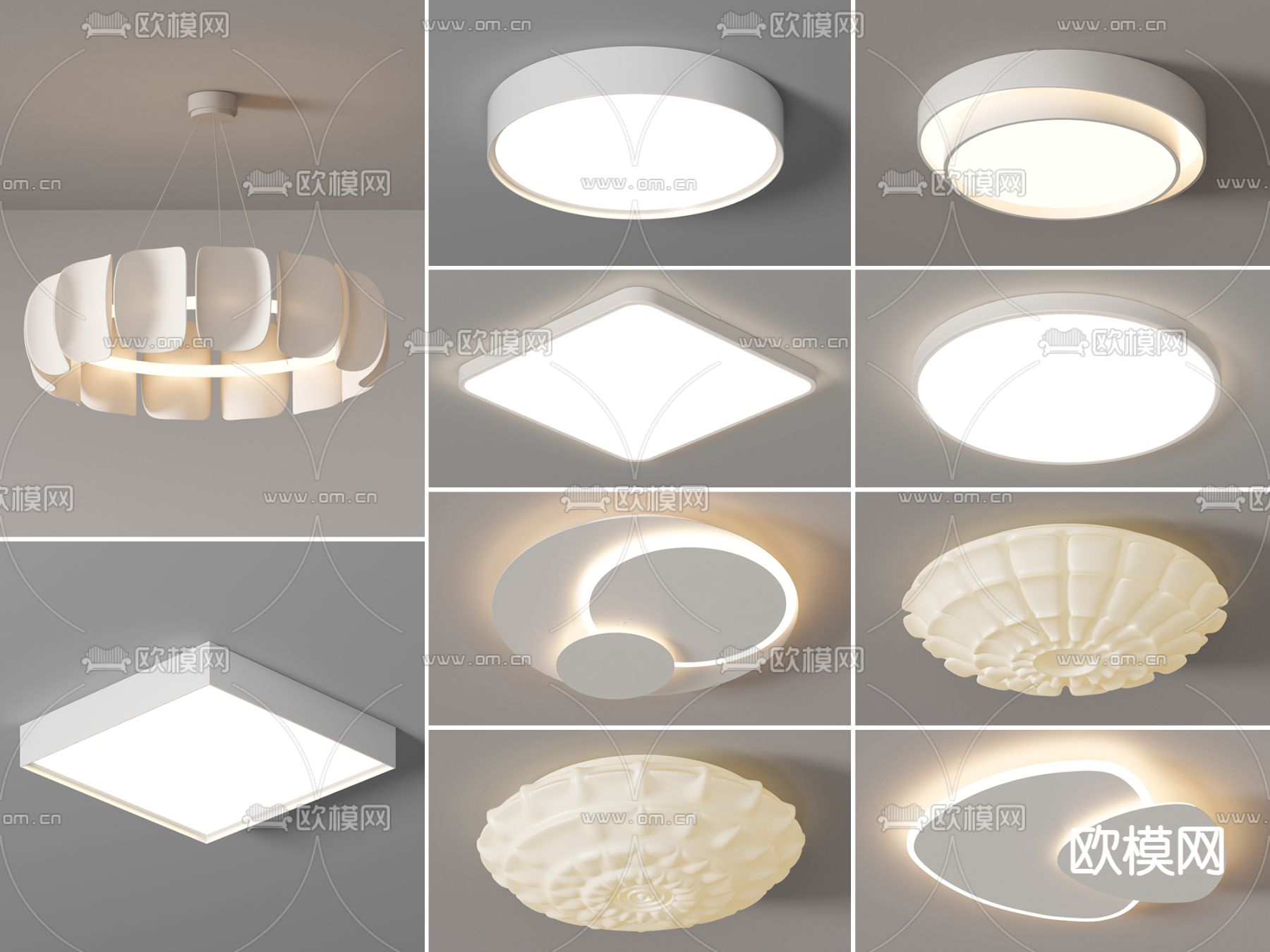 创意吸顶灯 卧室灯3d模型下载