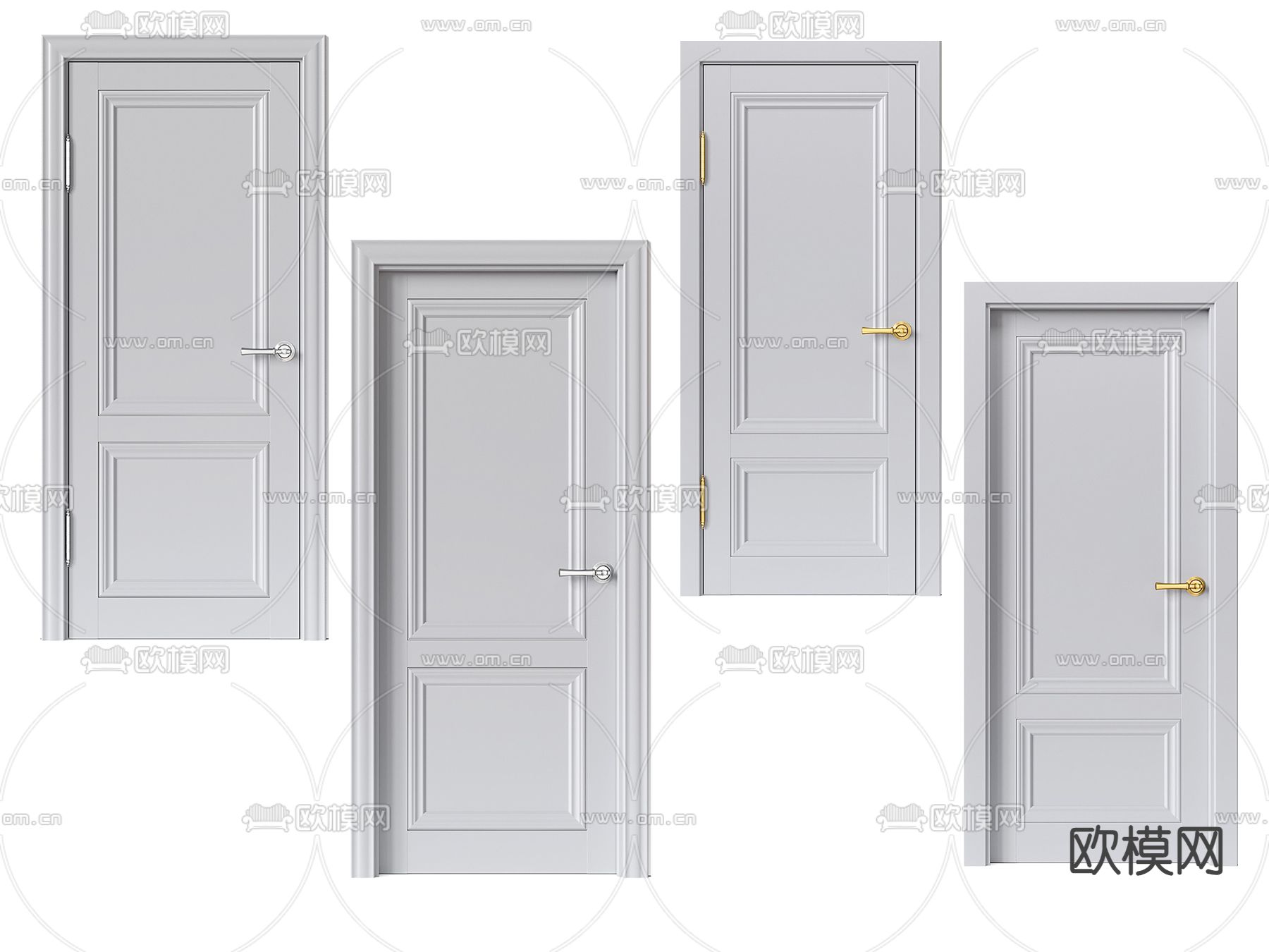 北欧单开门 房间门3d模型下载