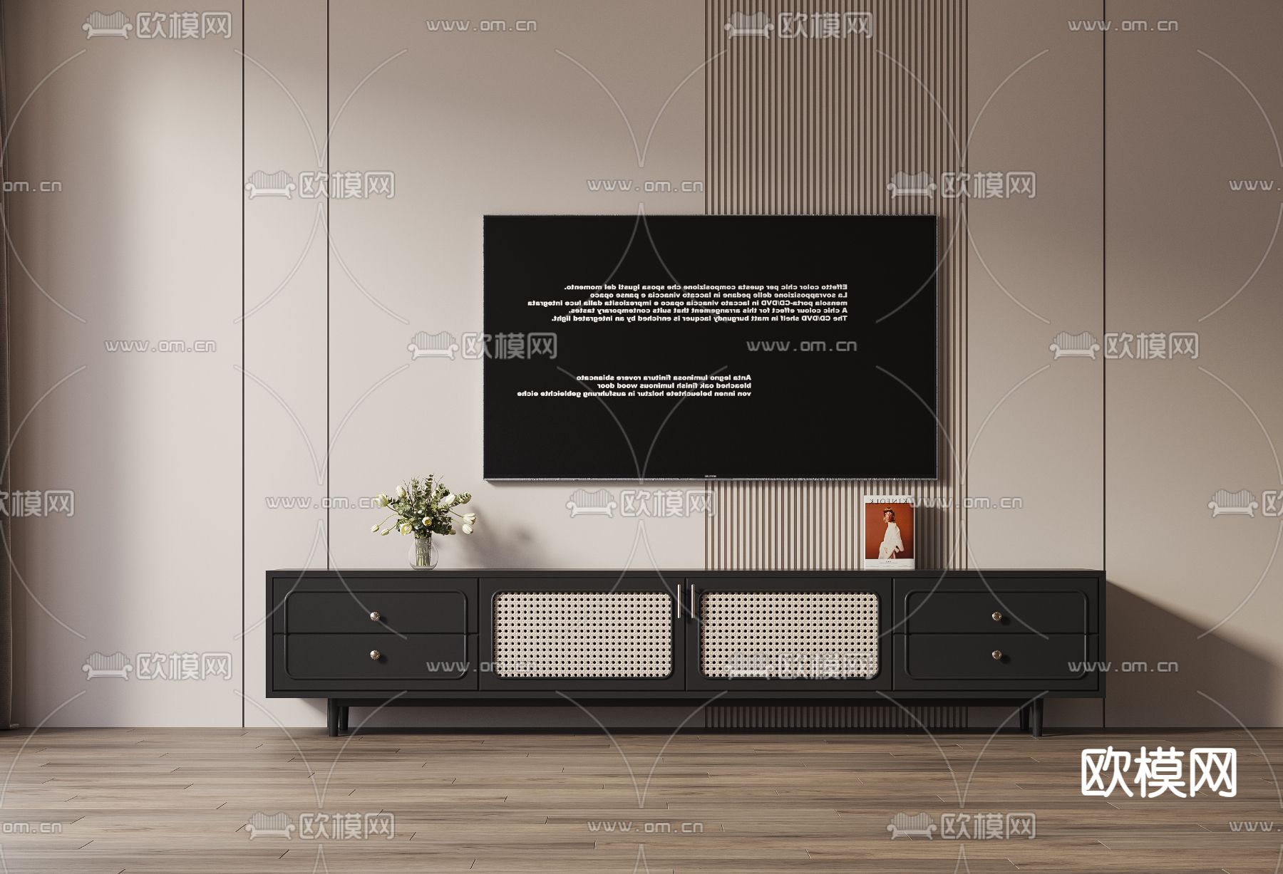 法式电视柜3d模型下载