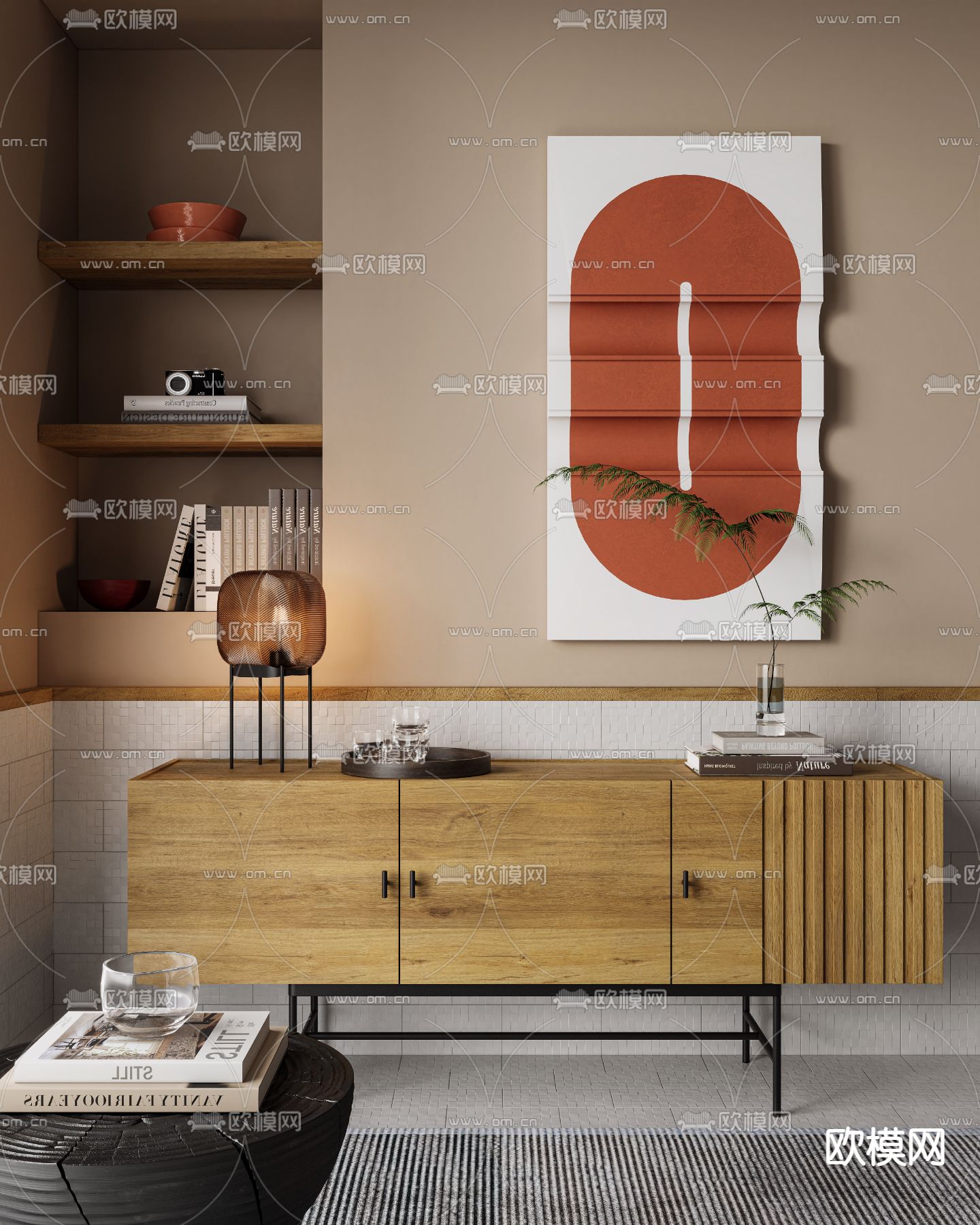 现代电视柜3d模型下载