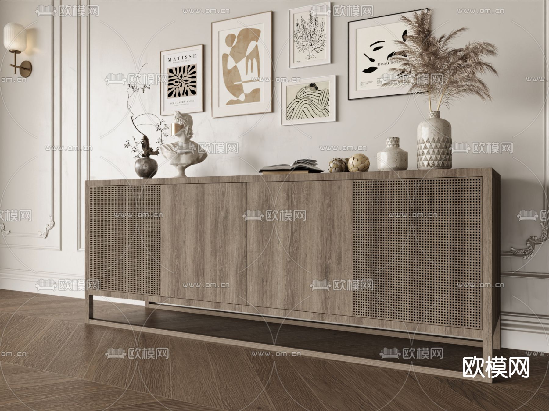 中古风电视柜3d模型下载