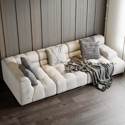  Baxter 多人沙发 豆腐块沙发su模型 