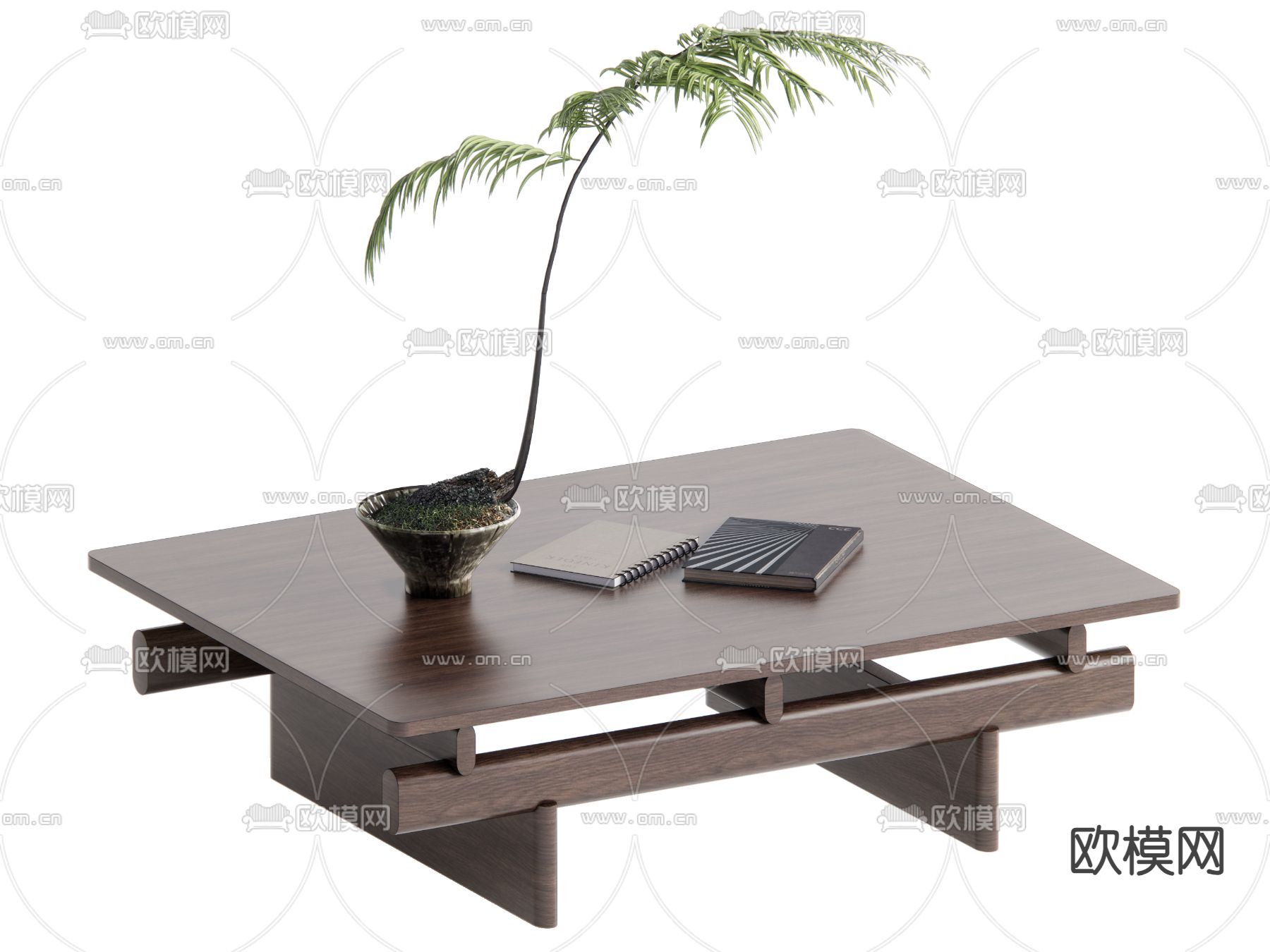 侘寂风茶几su模型下载（渲染图2）