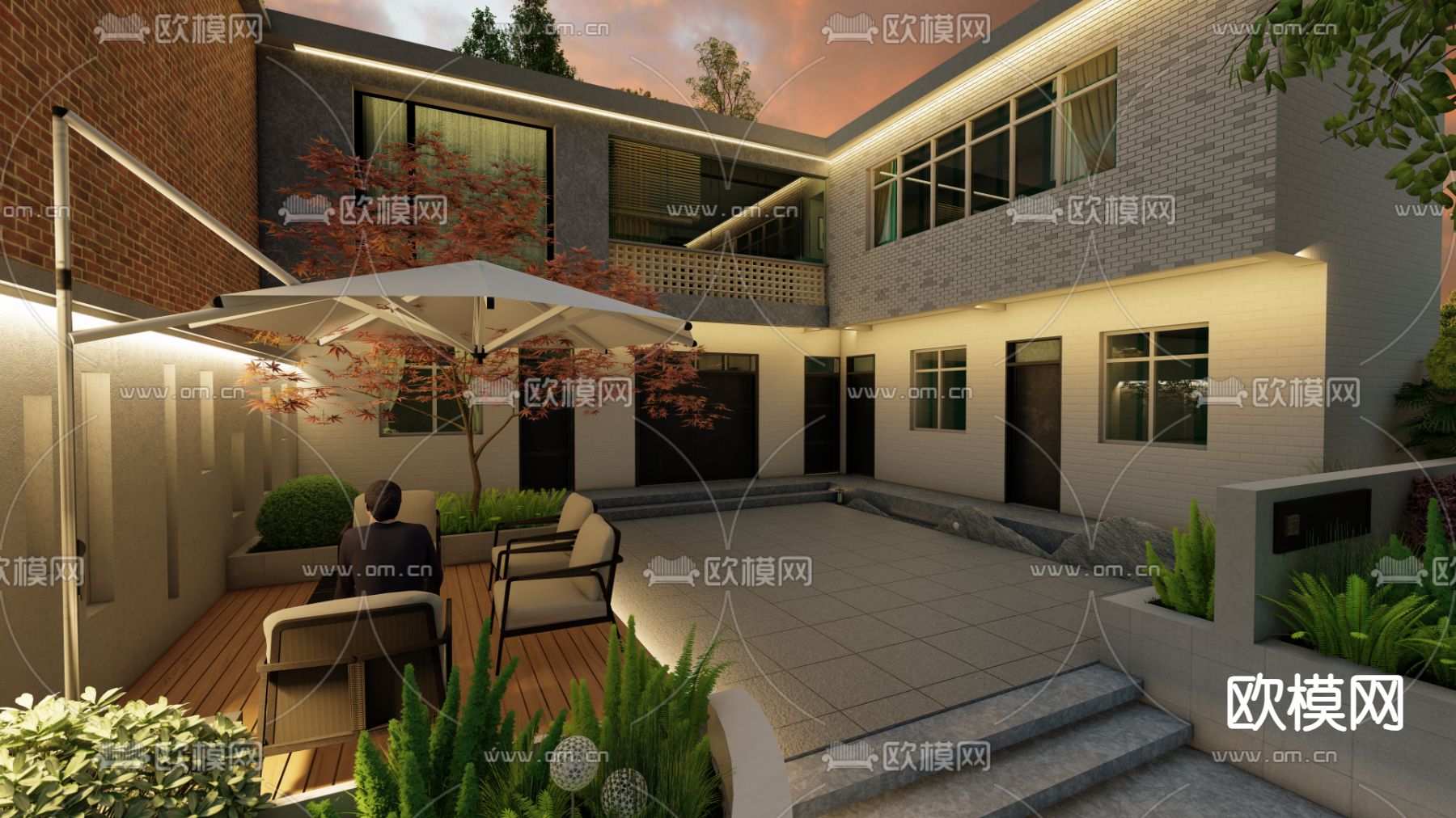 农村庭院 花园su模型下载（渲染图2）