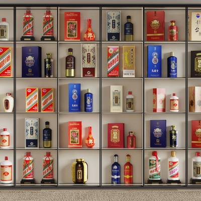  白酒 酒柜su模型 