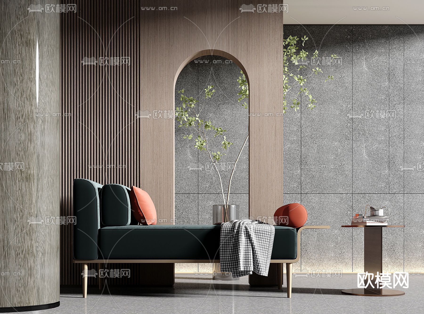 轻奢贵妃椅 脚踏 床尾凳3d模型下载