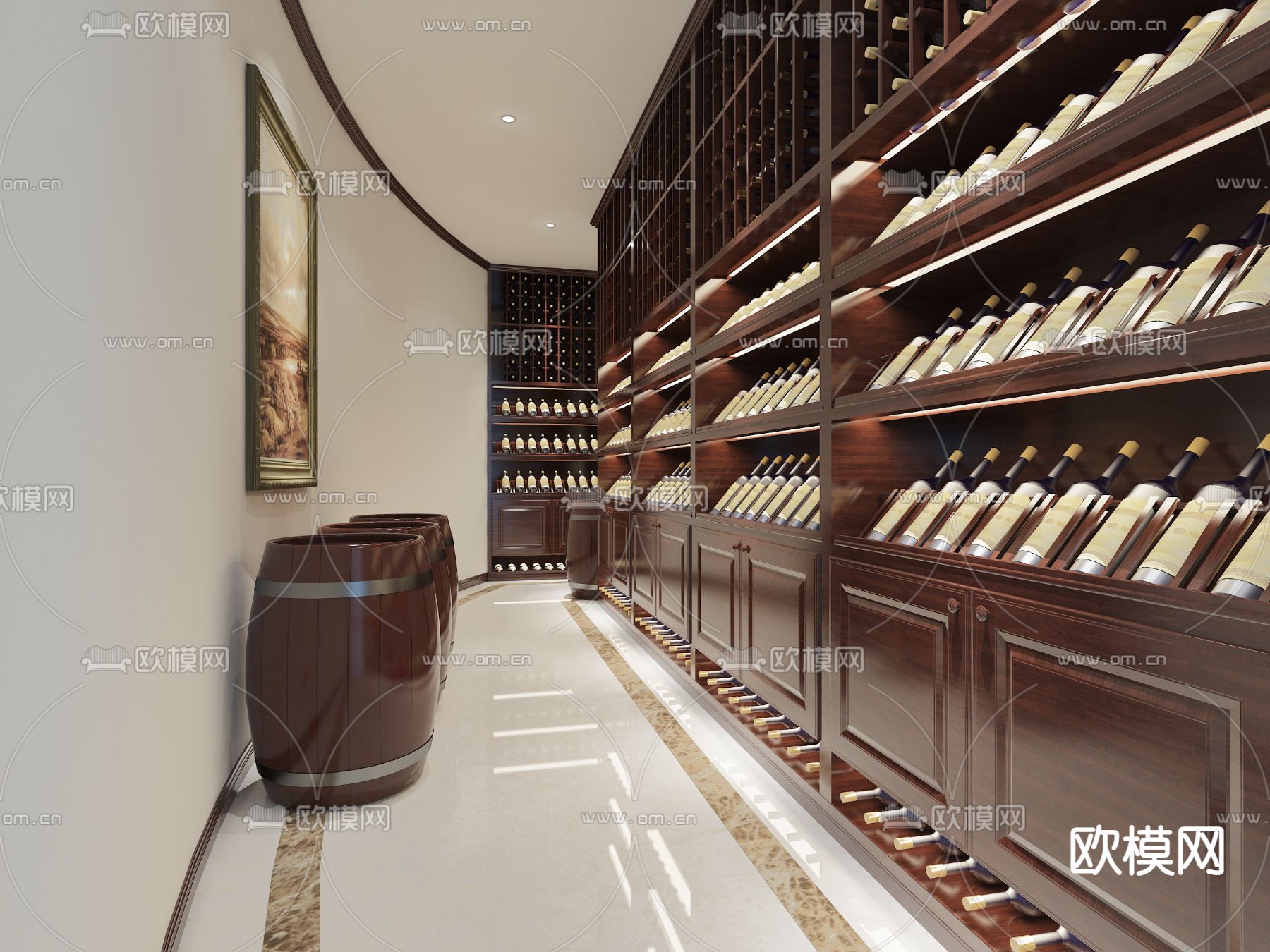简欧酒窖su模型下载（渲染图2）