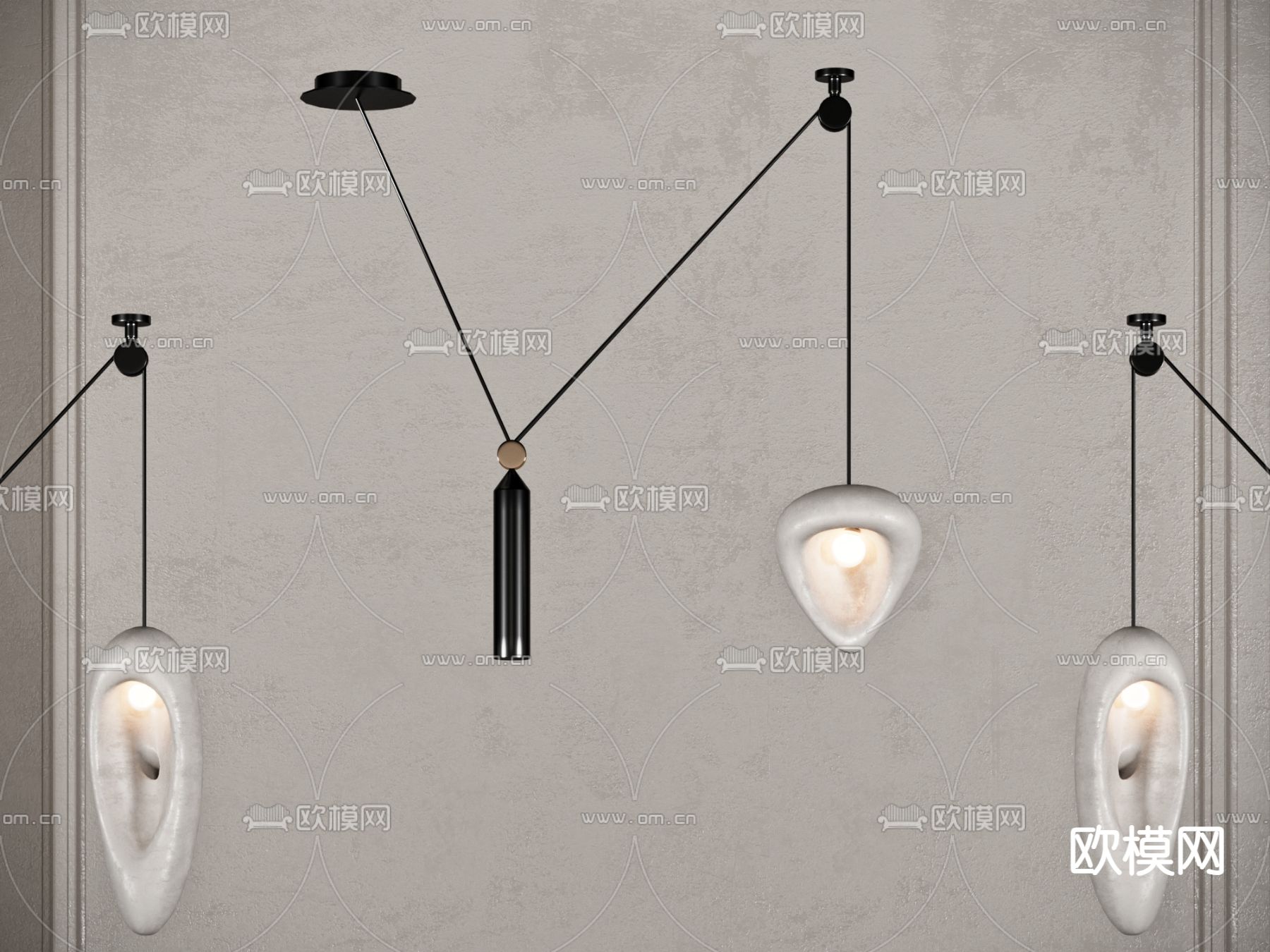 创意壁灯3d模型下载