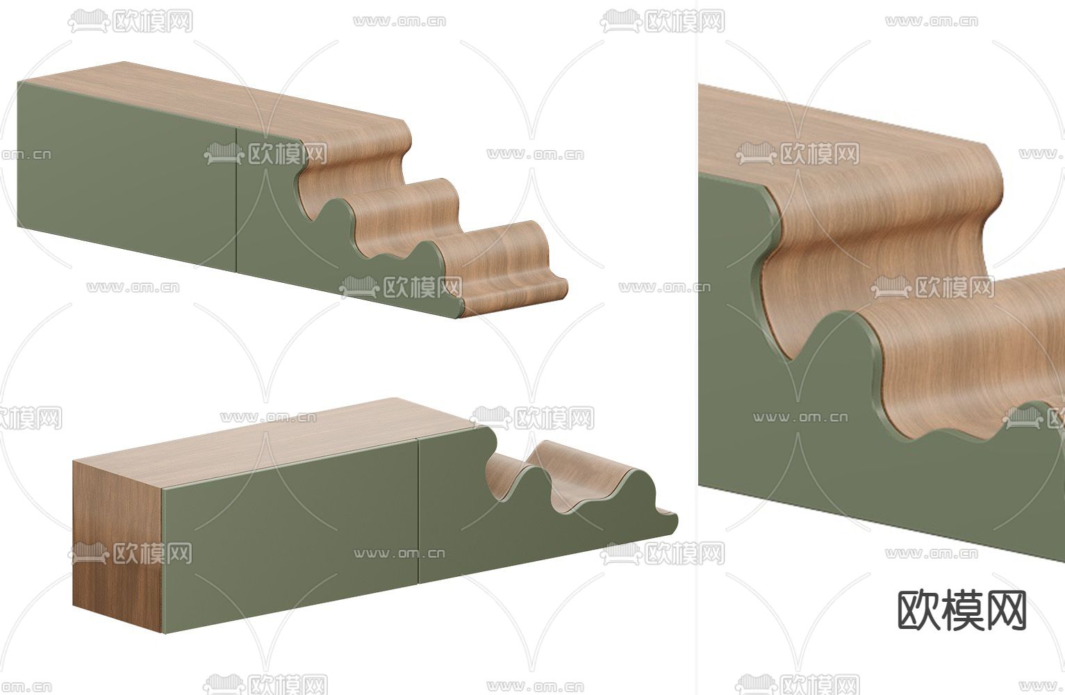北欧装饰柜su模型下载（渲染图2）