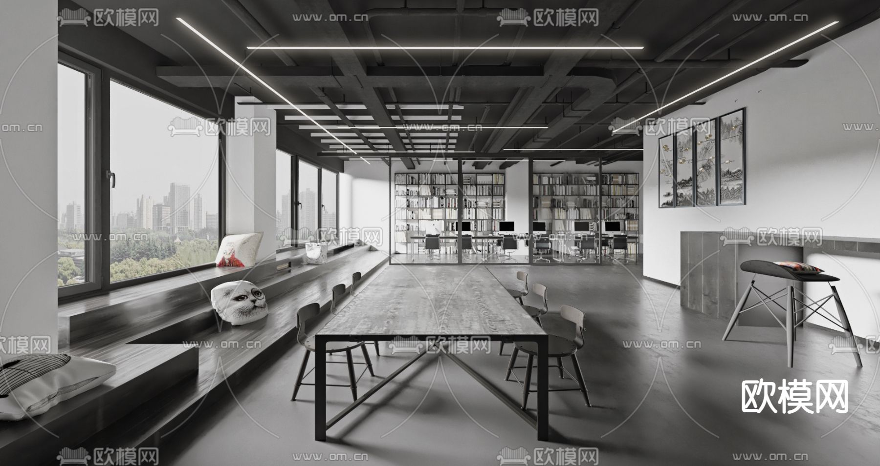 办公室休息区3d模型下载