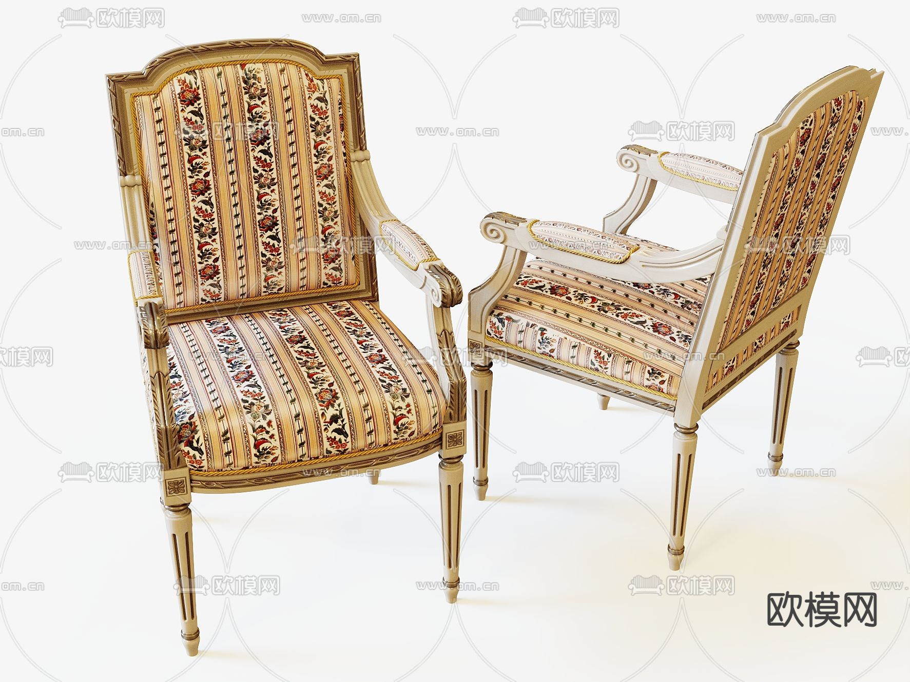 美式椅子 餐椅3d模型下载