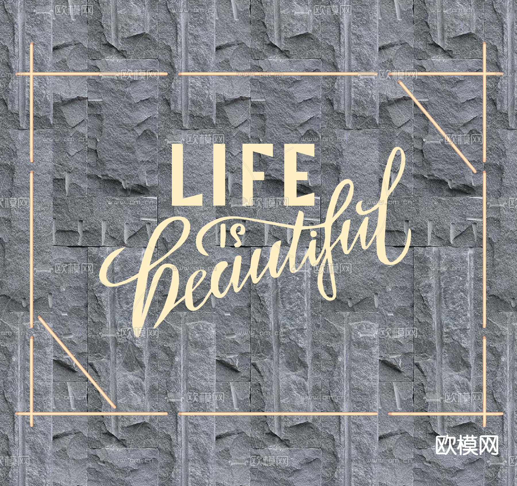 霓虹灯 网红灯 发光字 英文字su模型下载（渲染图2）