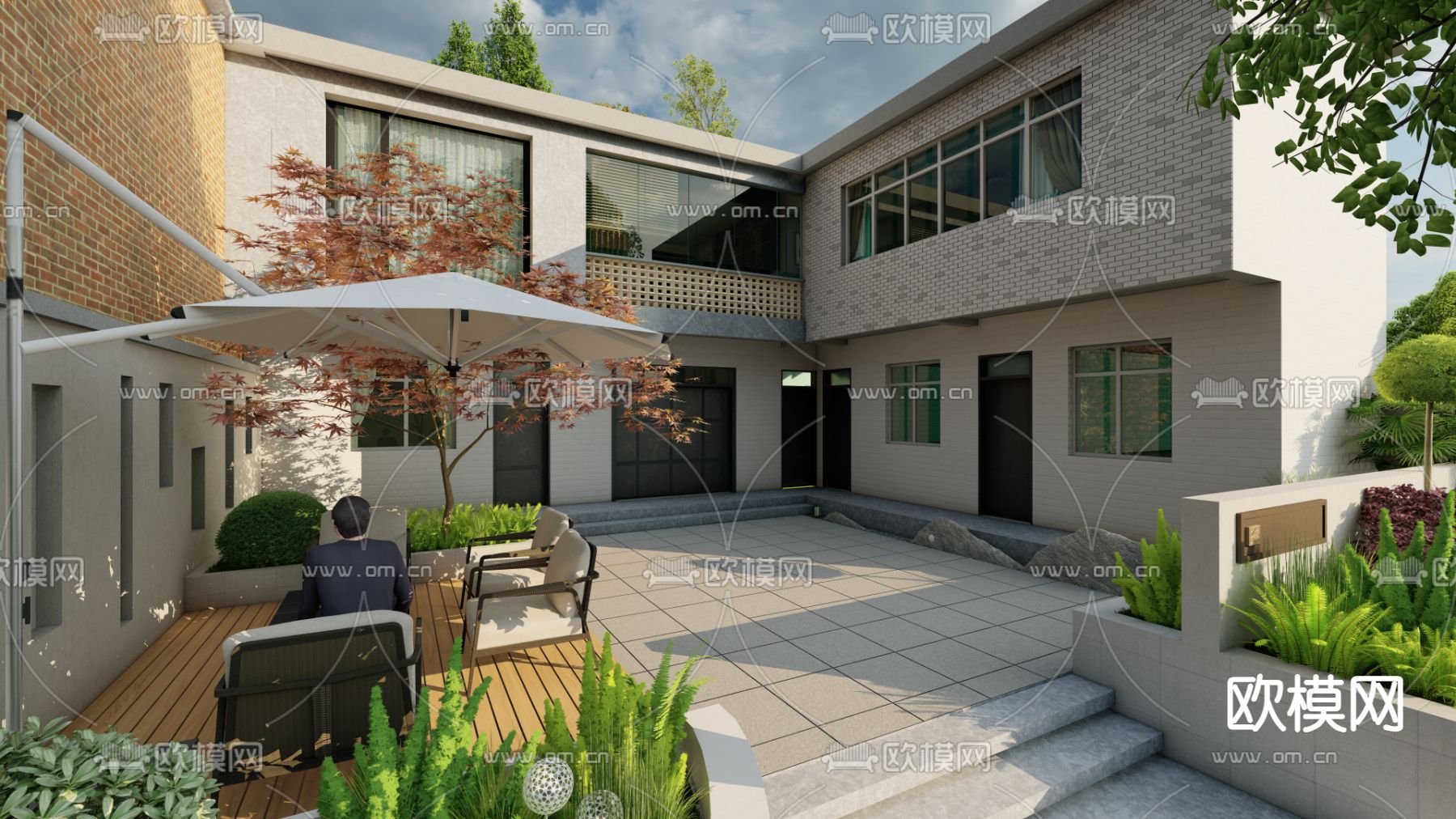 农村庭院 花园su模型下载（渲染图1）