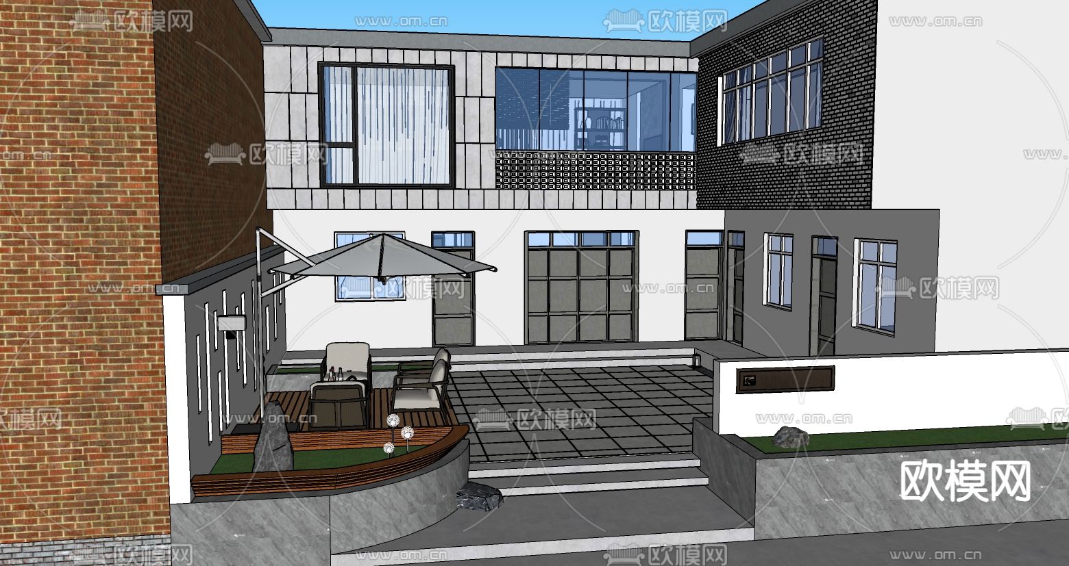 农村庭院 花园su模型下载（渲染图3）