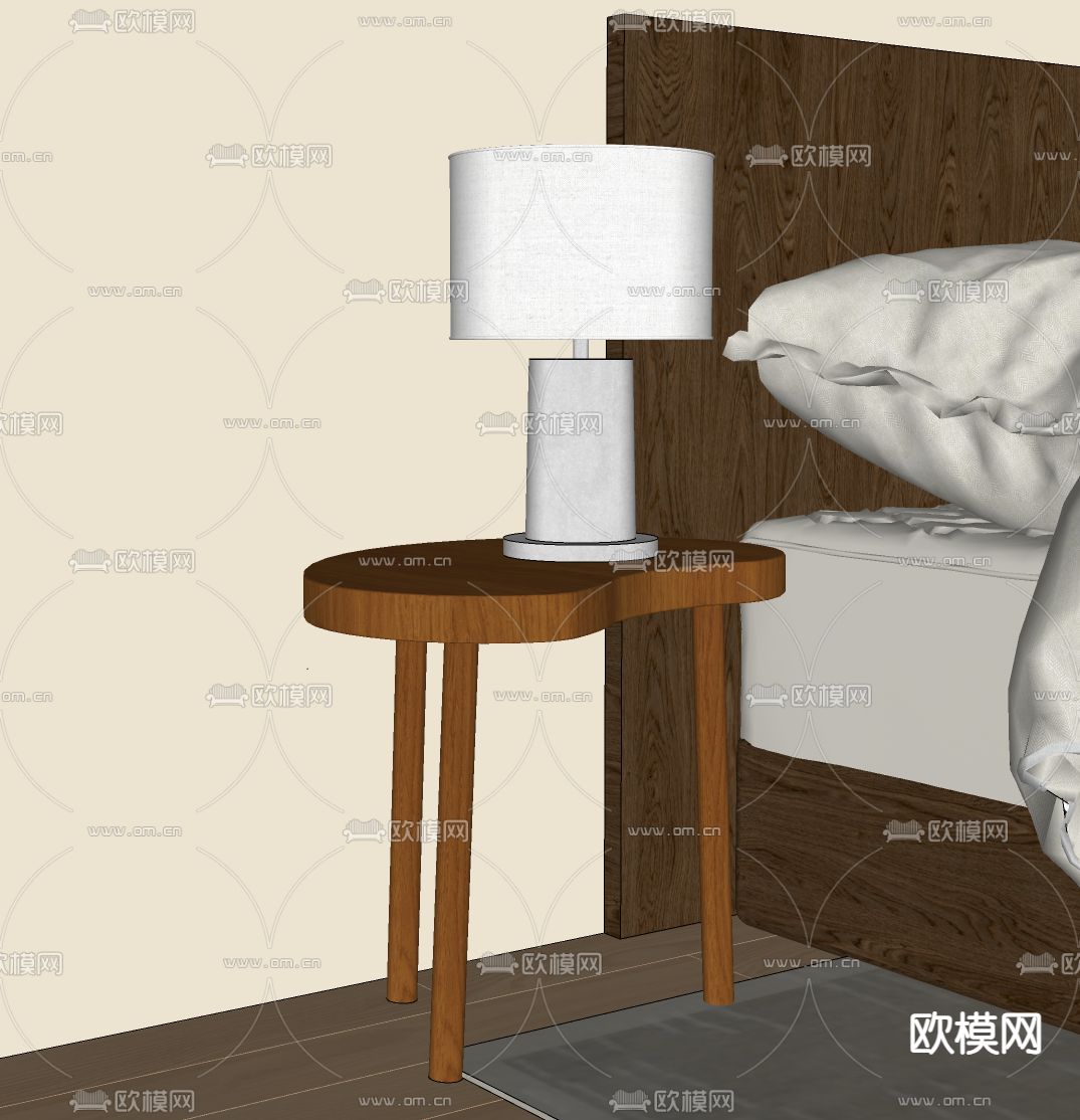 现代台灯su模型下载（渲染图3）