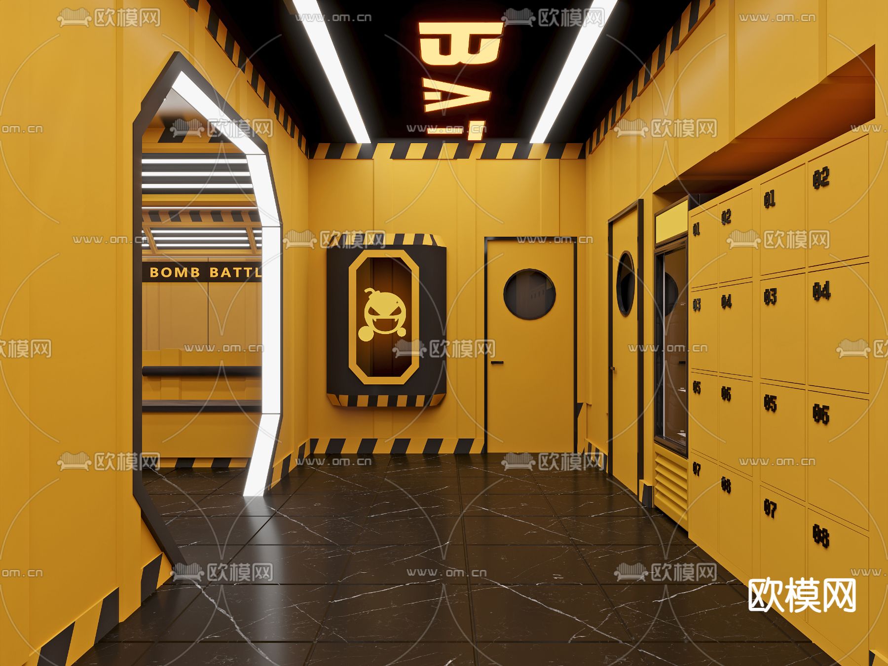 工业风剧本杀 游戏房3d模型下载（渲染图4）