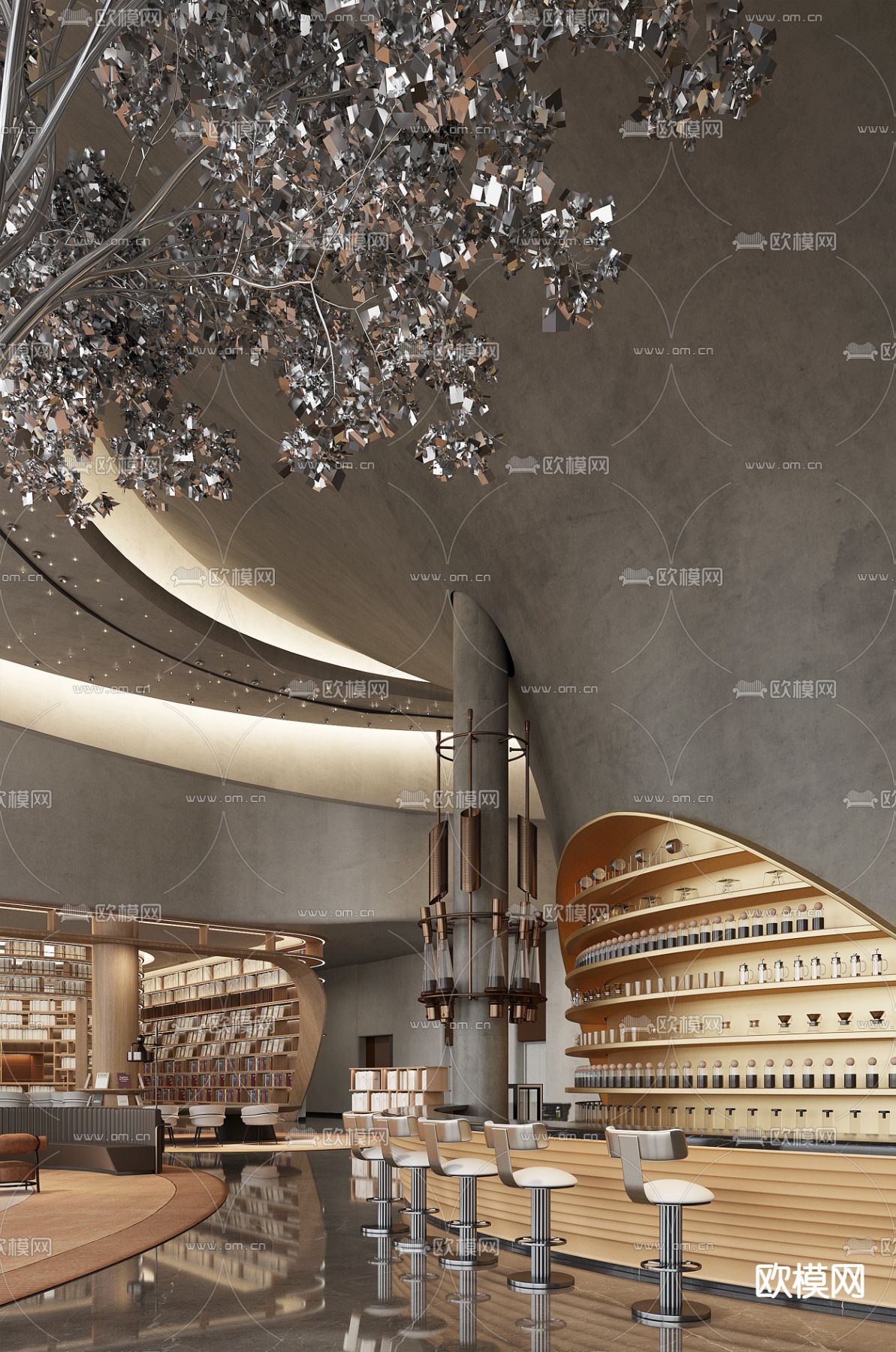 赛拉维设计 售楼处洽谈区3d模型下载