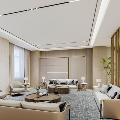  现代贵宾室 接待室 会客室su模型 