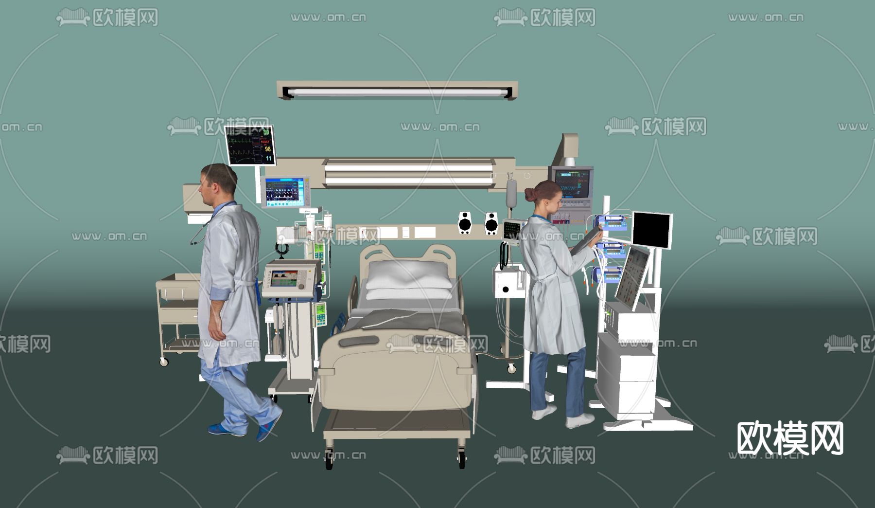 医生 医疗设备su模型下载（渲染图1）