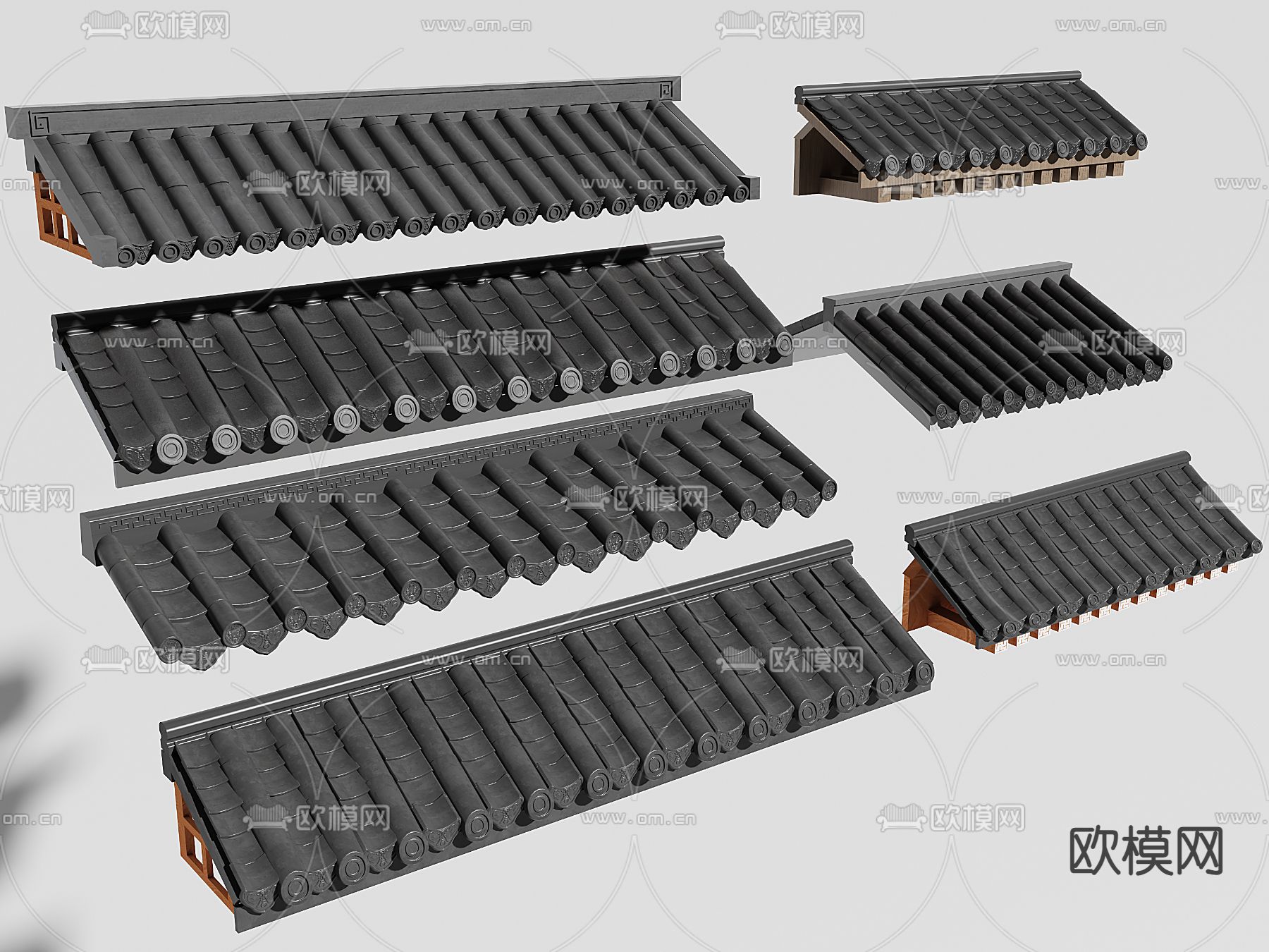 中式屋檐 中式帽檐su模型下载（渲染图1）