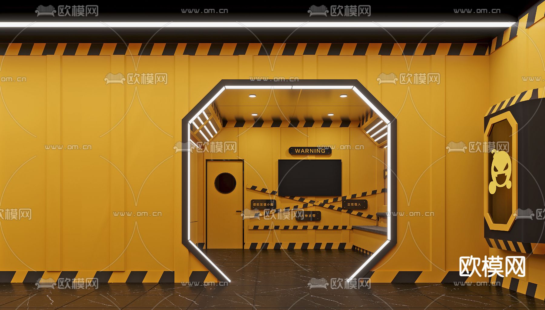 工业风剧本杀 游戏房3d模型下载（渲染图3）