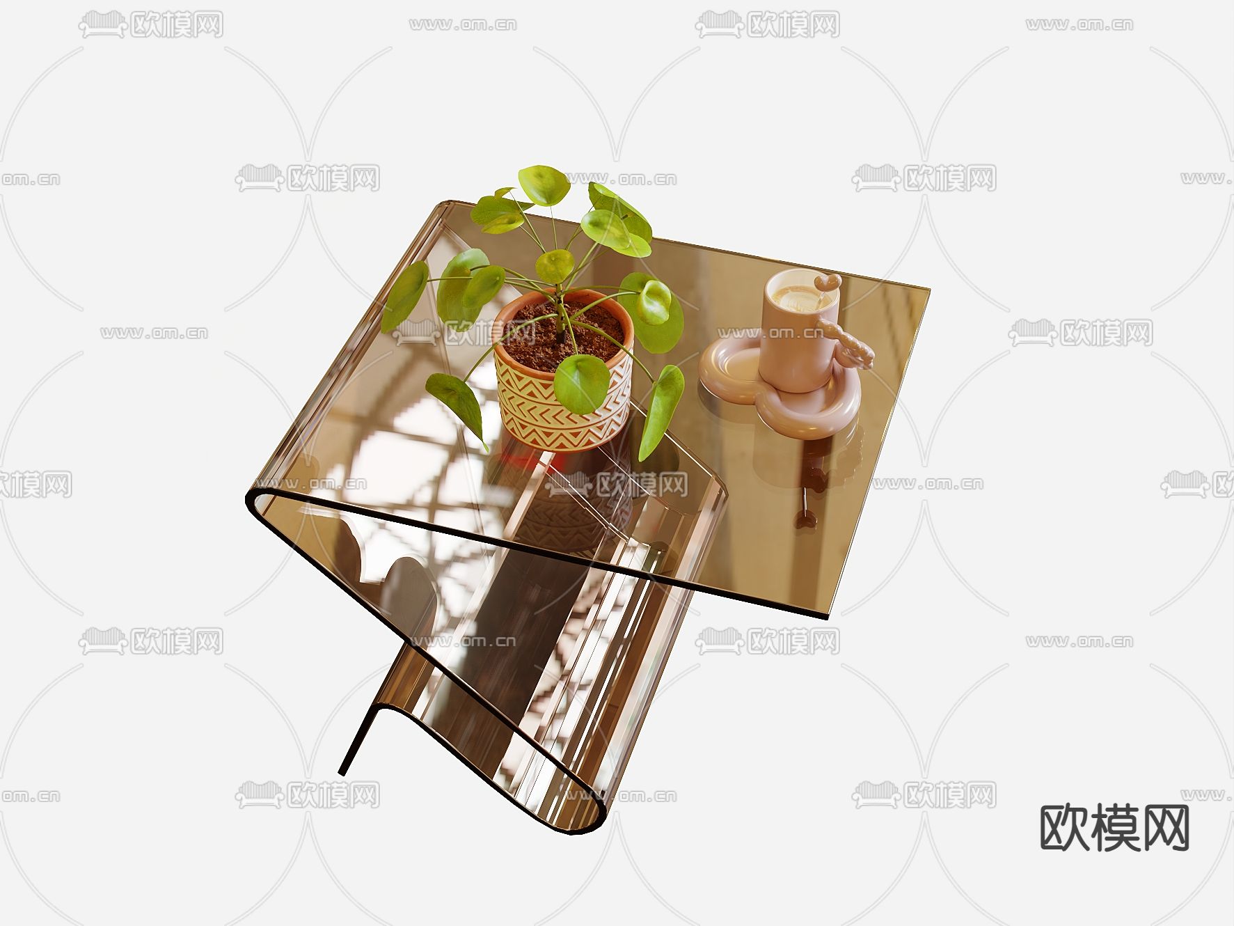 亚克力边几 角几3d模型下载