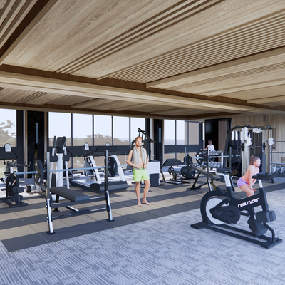  现代健身房su模型 