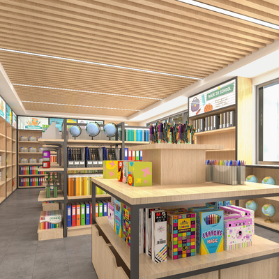  文具专卖店 文具店su模型 