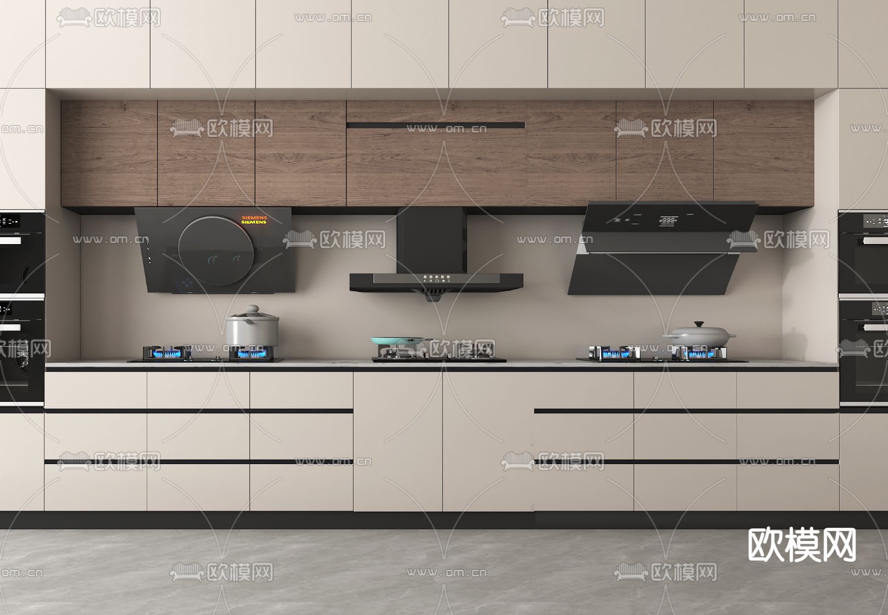 油烟机 煤气灶 集成灶su模型下载（渲染图2）