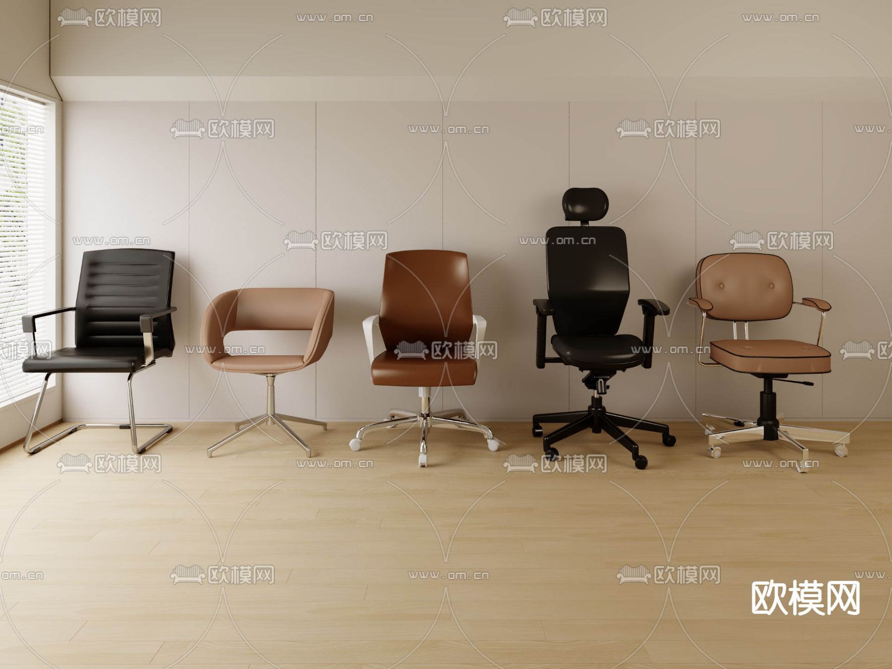 办公椅 班前椅 会议椅3d模型下载