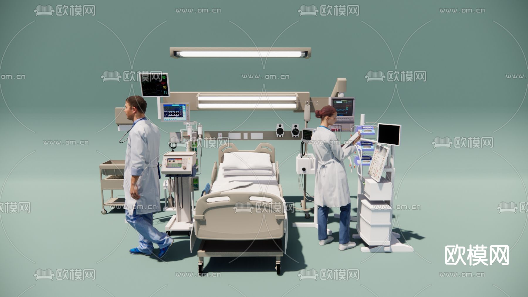 医生 医疗设备su模型下载（渲染图2）