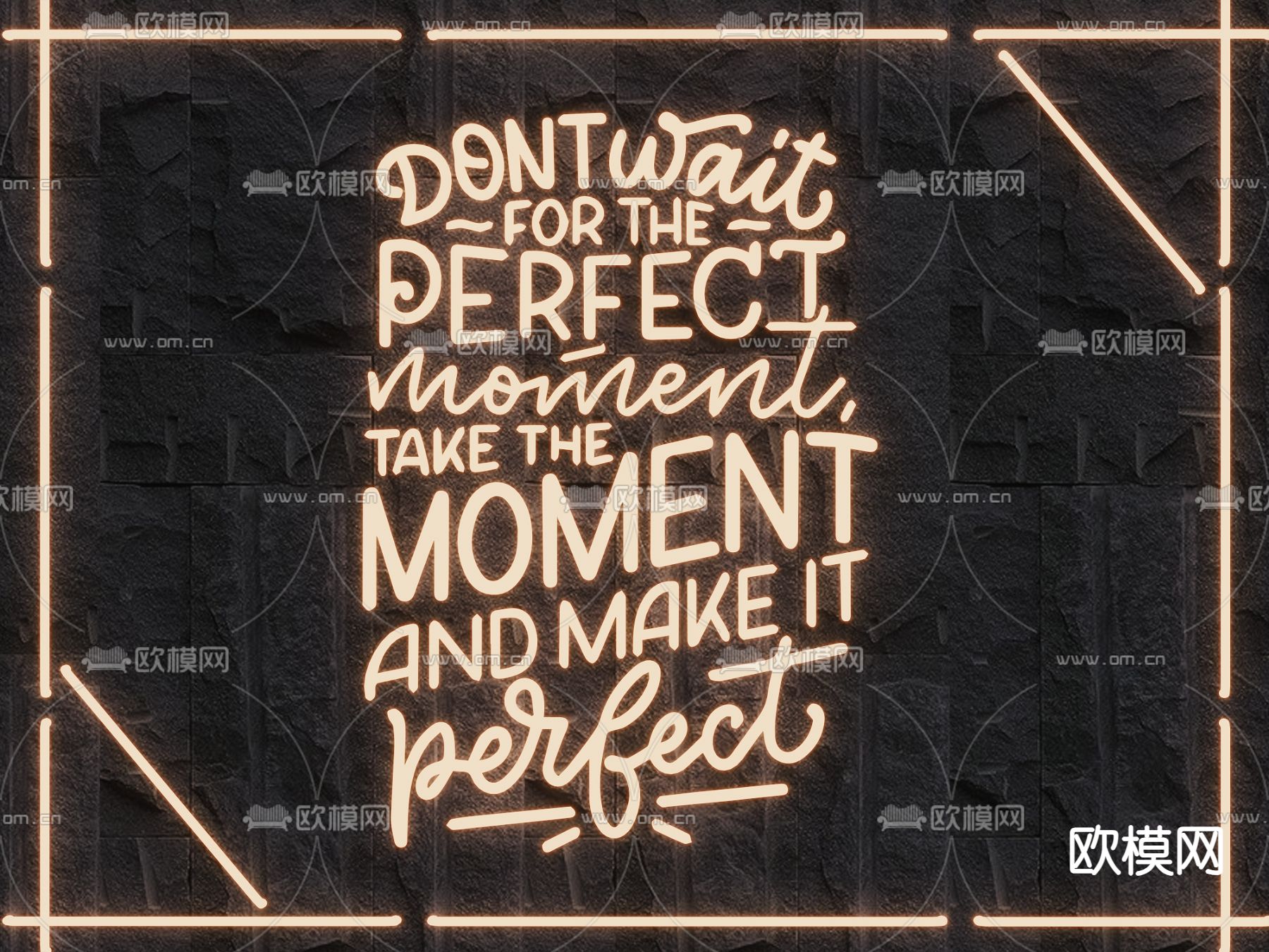 霓虹灯 网红灯 发光字su模型下载（渲染图1）