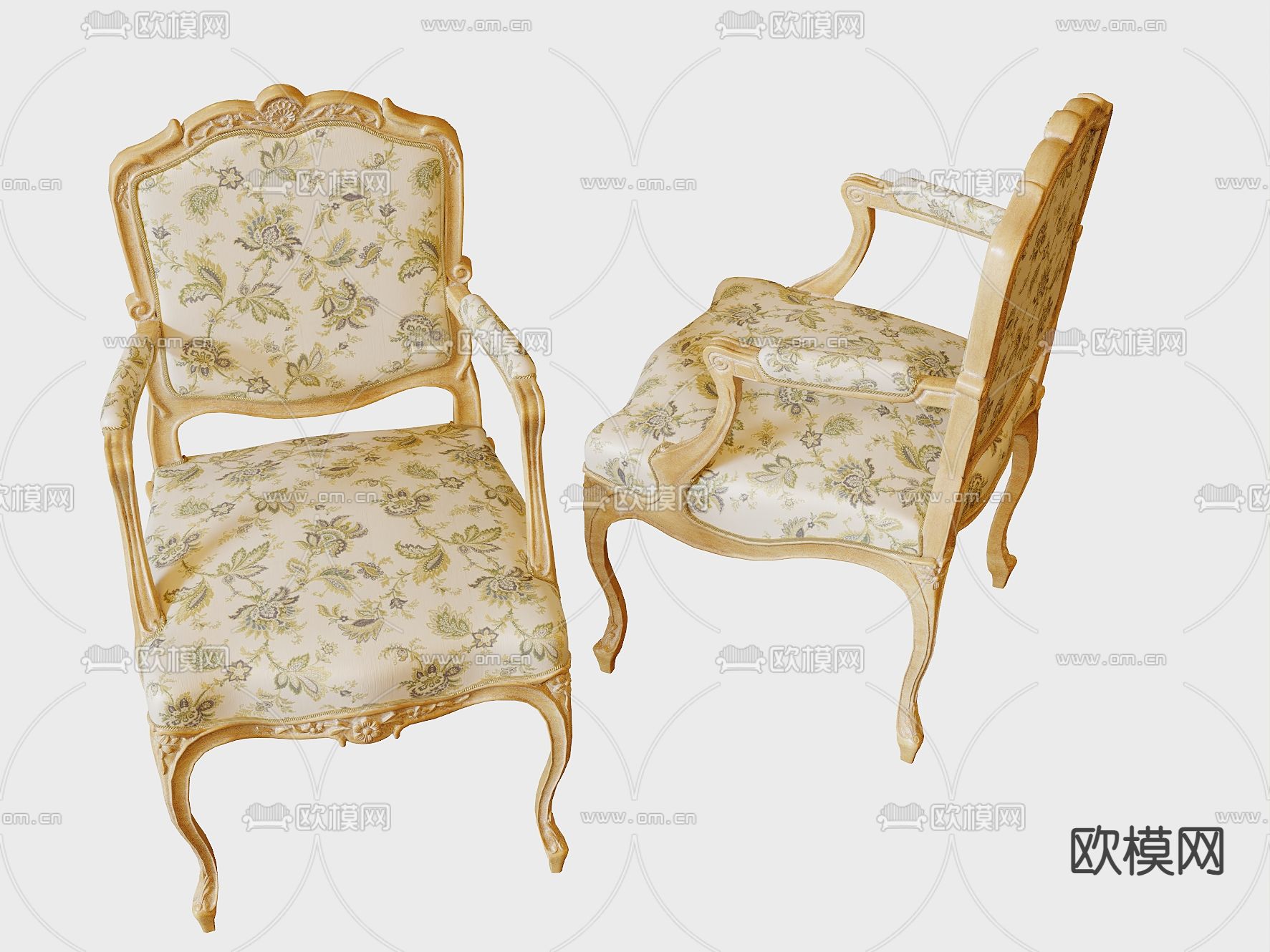 美式椅子 餐椅3d模型下载