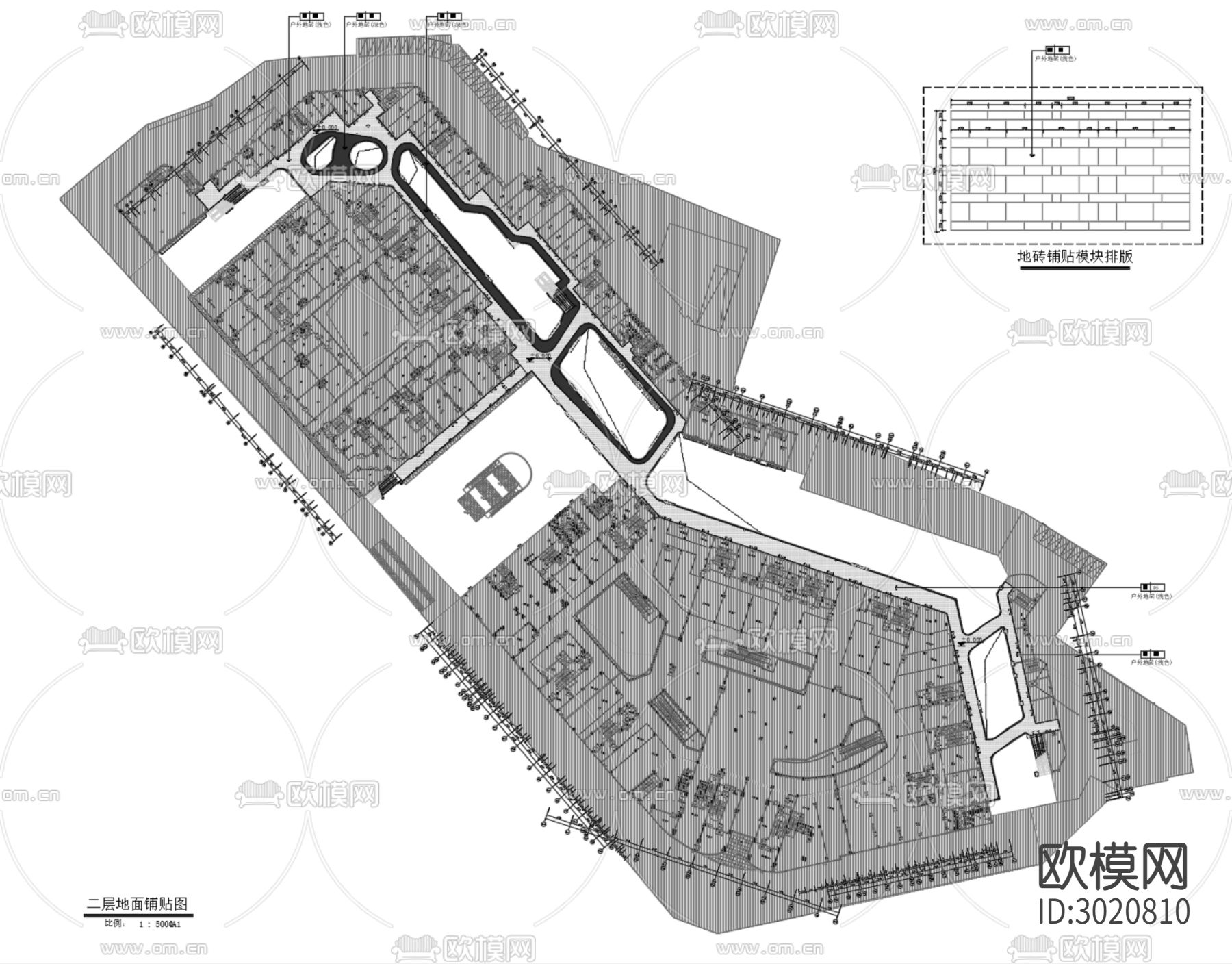 户外广场商业街区cad施工图下载（渲染图10）