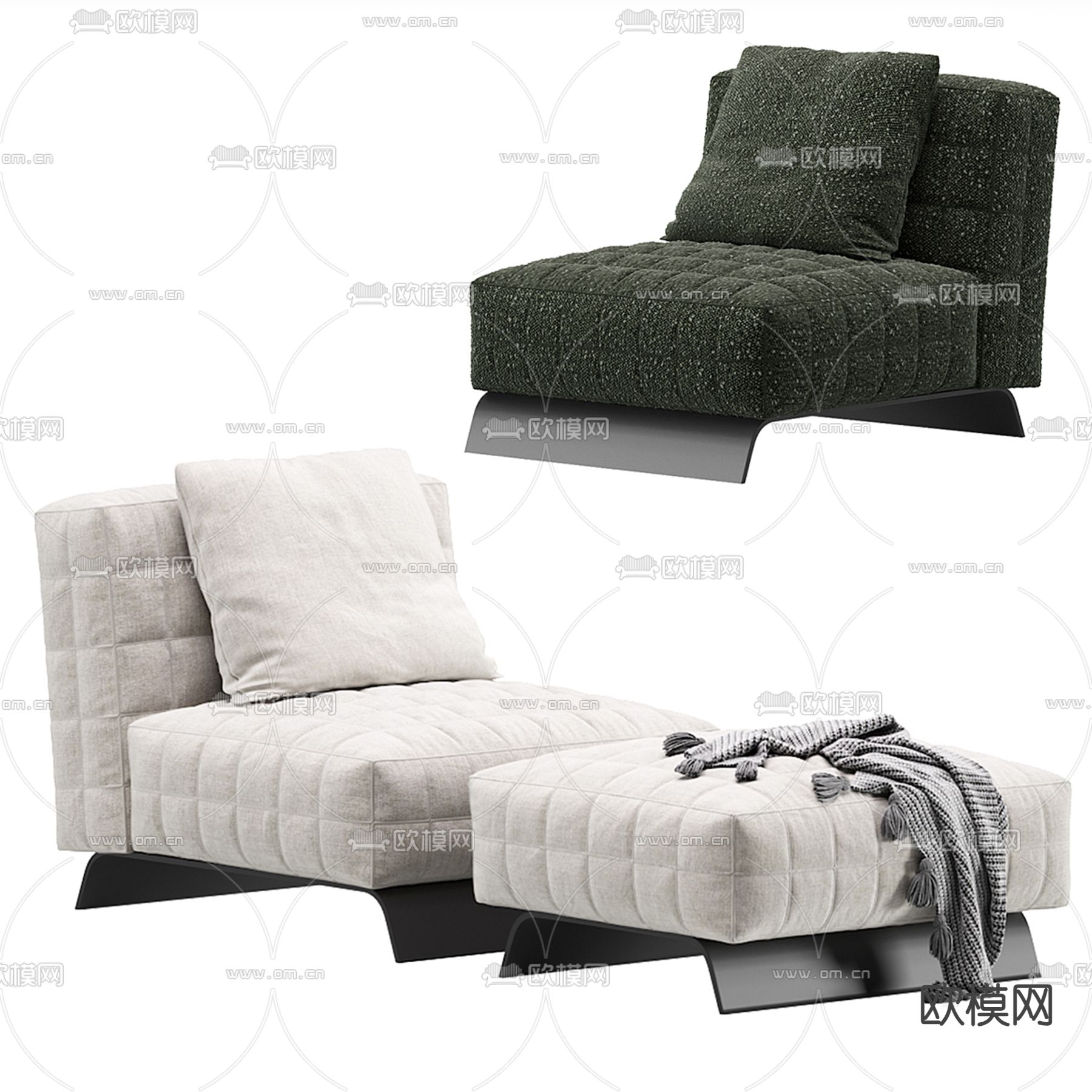 Minotti TWIGGY 单人沙发 休闲沙发3d模型下载