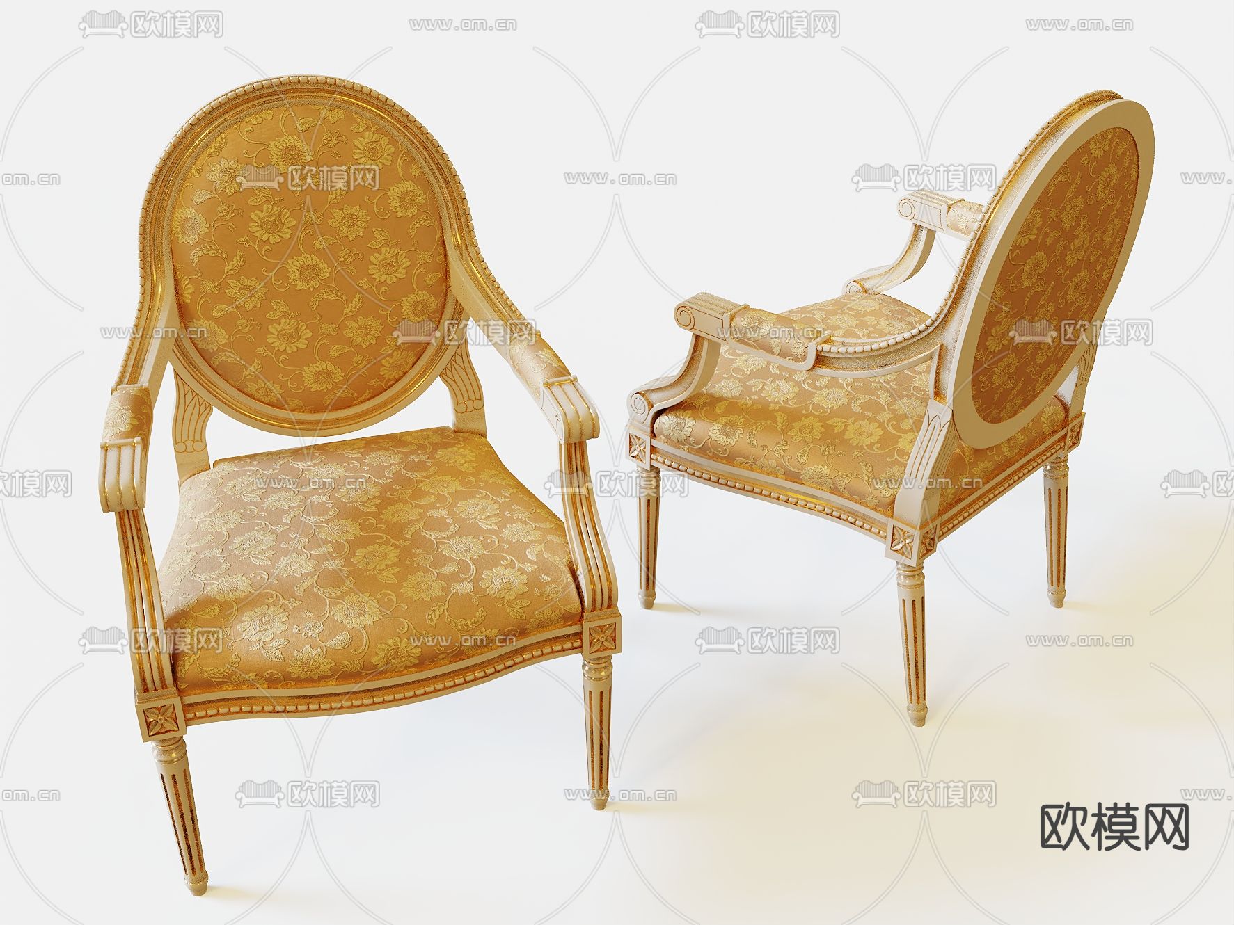 美式椅子 餐椅3d模型下载